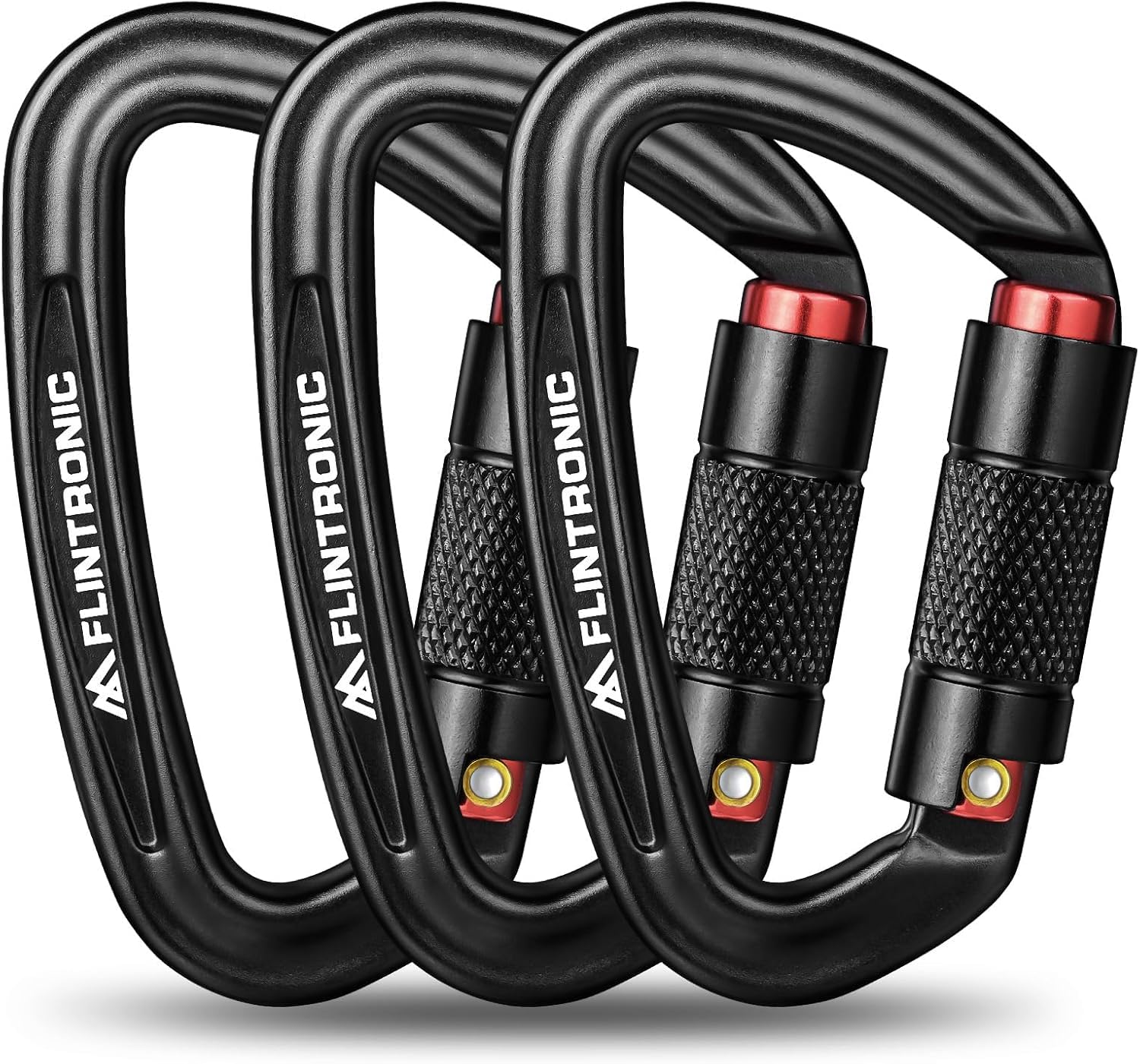 Flintronic Mosquetones de Bloqueo, 12KN/25KN/30KN Mosquetón de Aluminio Resistente, Mosquetón con Cierre de Resorte, Llaverode Montañismo Deportivo al Aire Libre, para Llaveros, Acampadas, Pesca — view 11