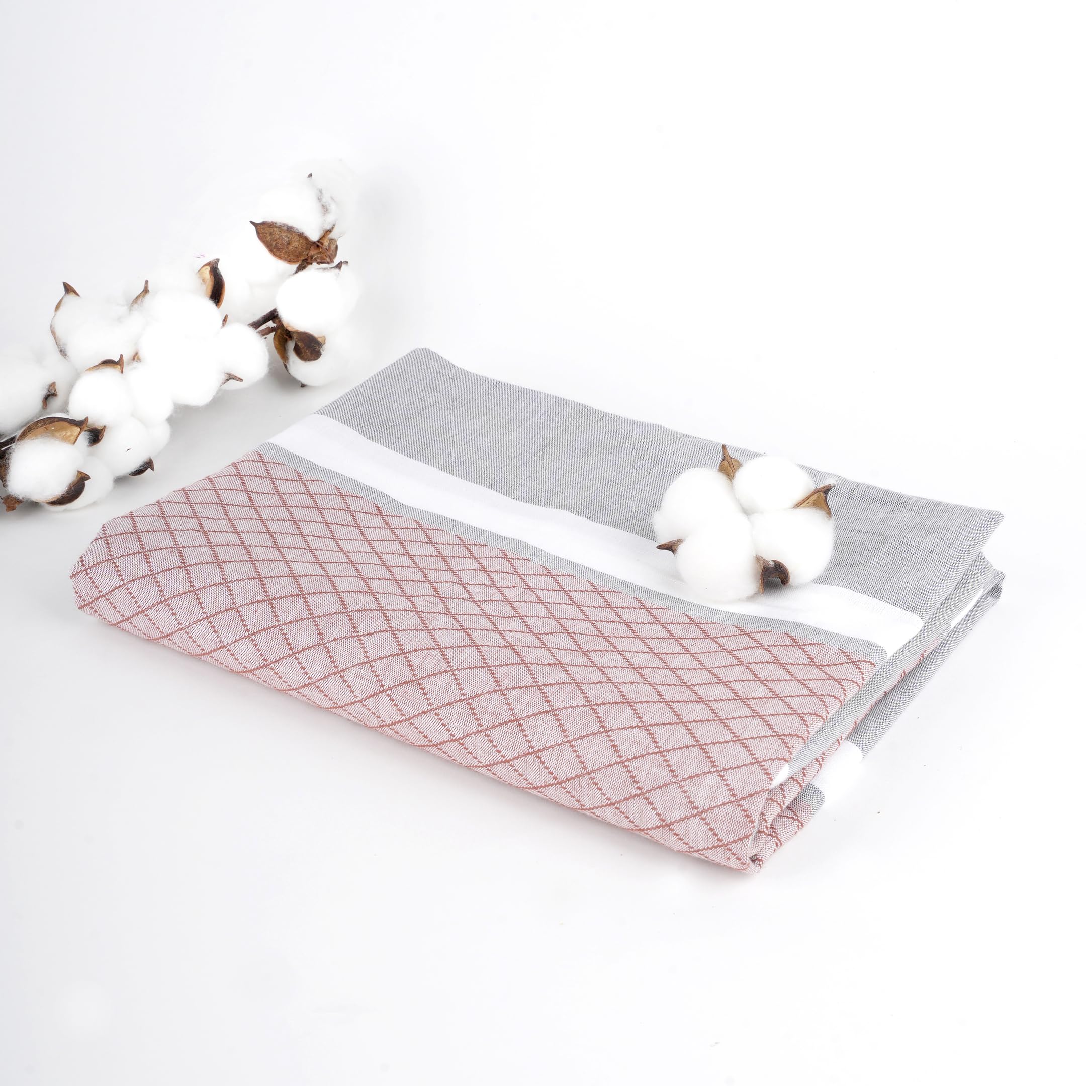 Thirsty Towel Cotton Brocade Bath Towel| Unisex| Quick Dry| Lightweight| High Absorbent| Compact|75 x 150 cm| Pack of 1- Autumn Brown