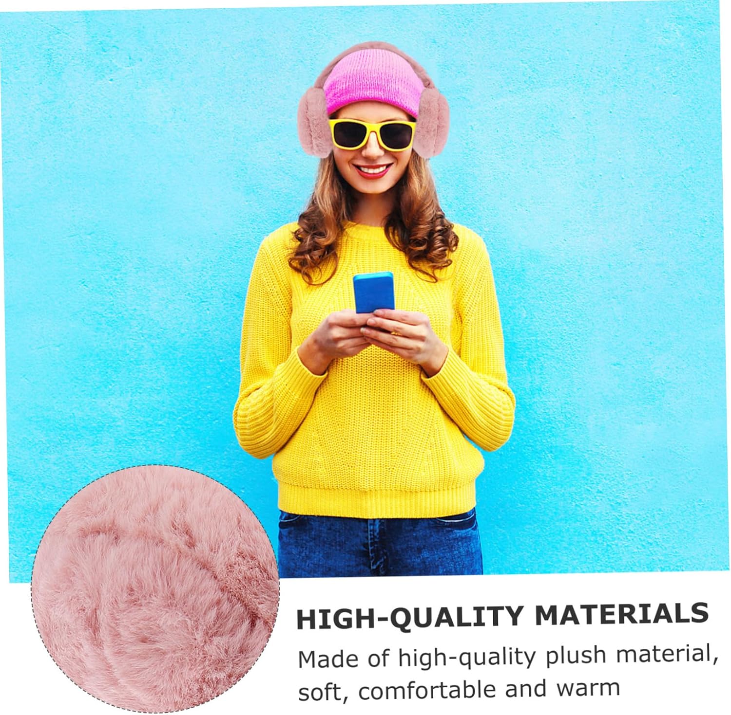 2Pcs Plush Ear Muffs Winter Ear Warmers for Women Windproof Earmuffs Comfortable Fashionable Design for Outdoor Activities Includes