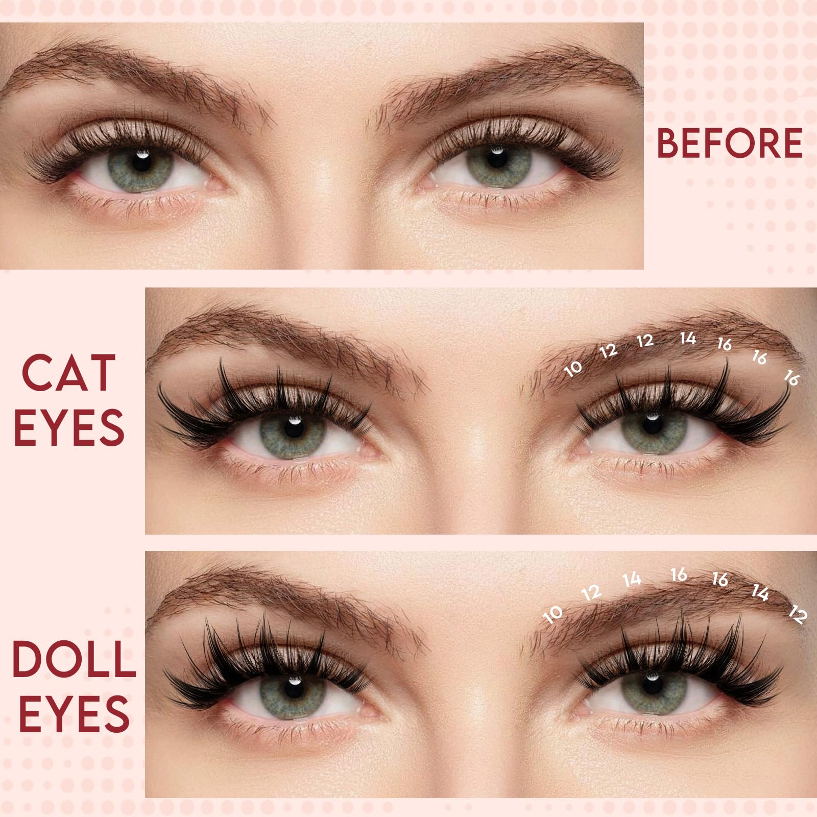 Higu Clace Manga-Lashes-Cluster Kit, Wispy Lash-Cluster Japanese Style DIY Eyelash Extensions 10-18 mm - Image 3