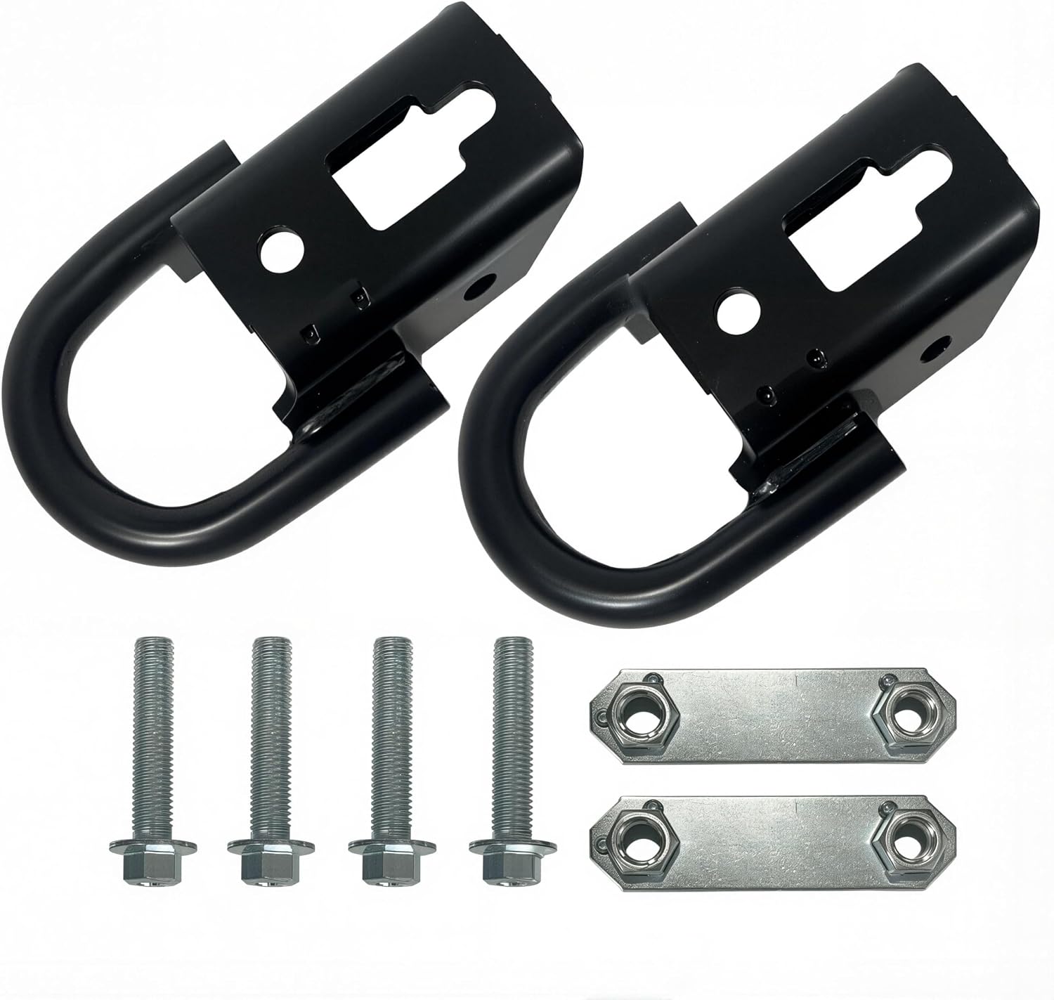 Front Tow Hooks Kit Heavy Duty D-Ring w/Hardware Left & Right FL3Z17A954C Compatible with Ford F-150 2009-2022 F150 Pickup Truck