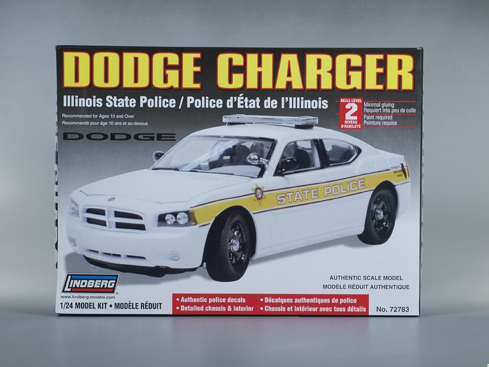 Lindberg Models Dodge Charger Illinois State Patrol Car 1/24
