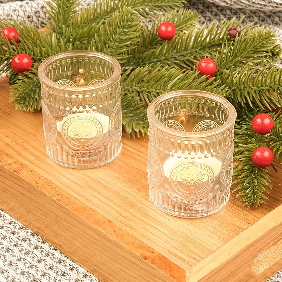 30 Pcs Votive Candle Holders, 2x2.5in Clear Glass Tea Light Candle Holder for Home, Votives for Fall Wedding Decor, Party, Christmas Decor & Gifts​