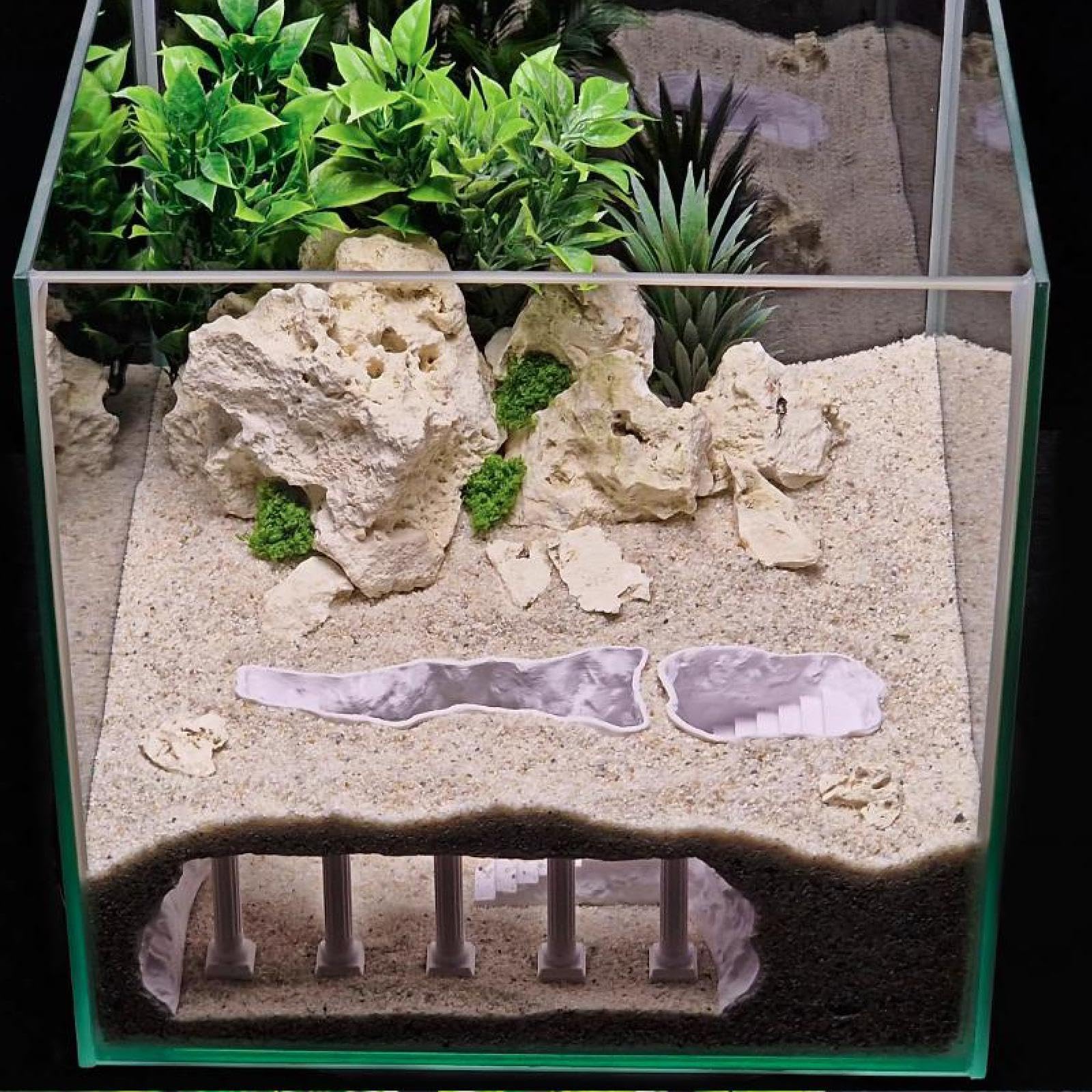 F Fityle Colonne Romaine Souterraine pour Aquarium - Décoration D'aquarium Robuste et Créative - Cachette - Accessoires pour Aquarium (Poissons et Crevette, L White