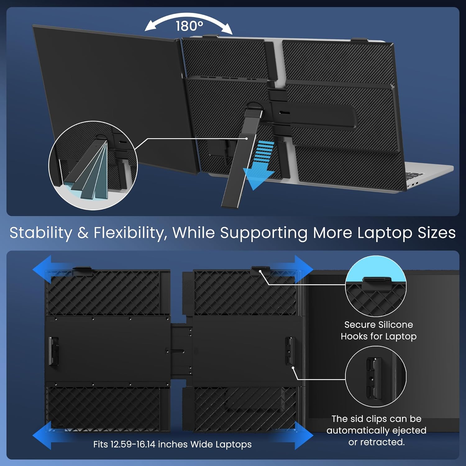 Laptop Screen Extender, Ultra-Thin 15.3" FHD 1200P 16:10 Portable Monitor for Laptop, Lightweight Dual Monitor Extender Plug & Play for 14"-17.3" Laptops, Compatible with Wins/Mac/Chrome/Linux - Image 5