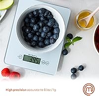 Vista 2 de MasterChef Báscula digital de alimentos gramos y onzas para cocina, báscula portátil de peso de alimentos con pantalla LCD para hornear y cocinar
