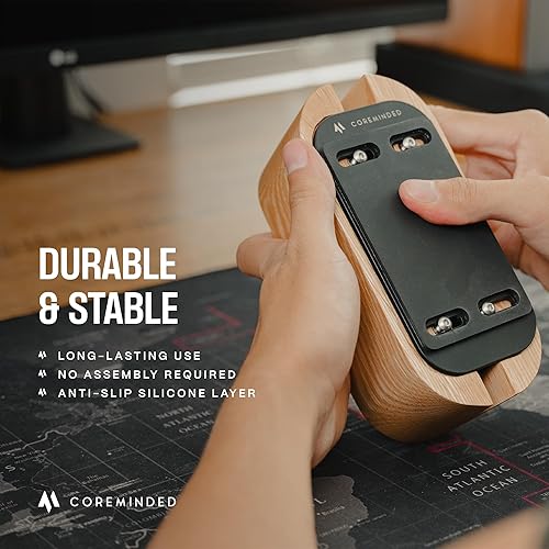 Miniatura 8 de Soporte vertical ajustable para computadora portátil, soporte de madera para laptop, soporte para MacBook Pro, base de aire Mac de madera (roble