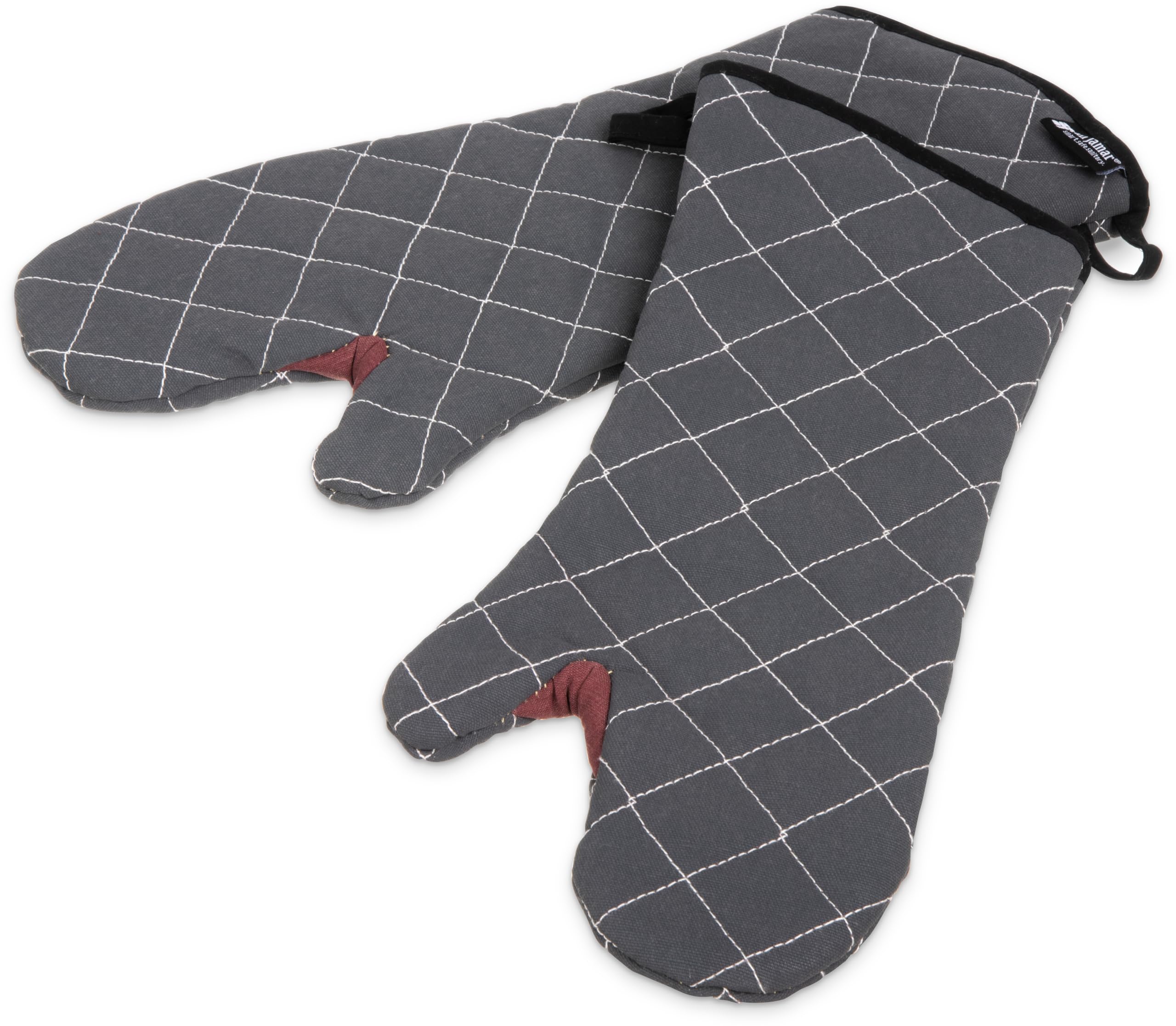 San Jamar 800FG17-BK BestGuard Commercial Heat Protection Up to 450° F Oven Mitts (Pair), 17" Length, Black