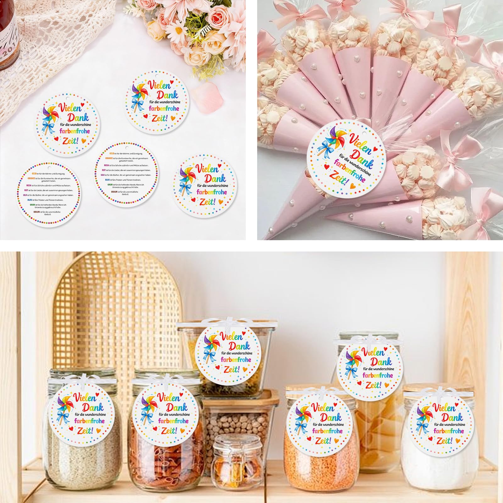 15 Stücke Abschiedsgeschenk Erzieherin set, Geschenk Erzieherin Dankeskarten und Weißen Seidenband-Rolle, Abschiedsgeschenk Kindergarten, Für Babysitter Guardian Assisten Tagesmutter