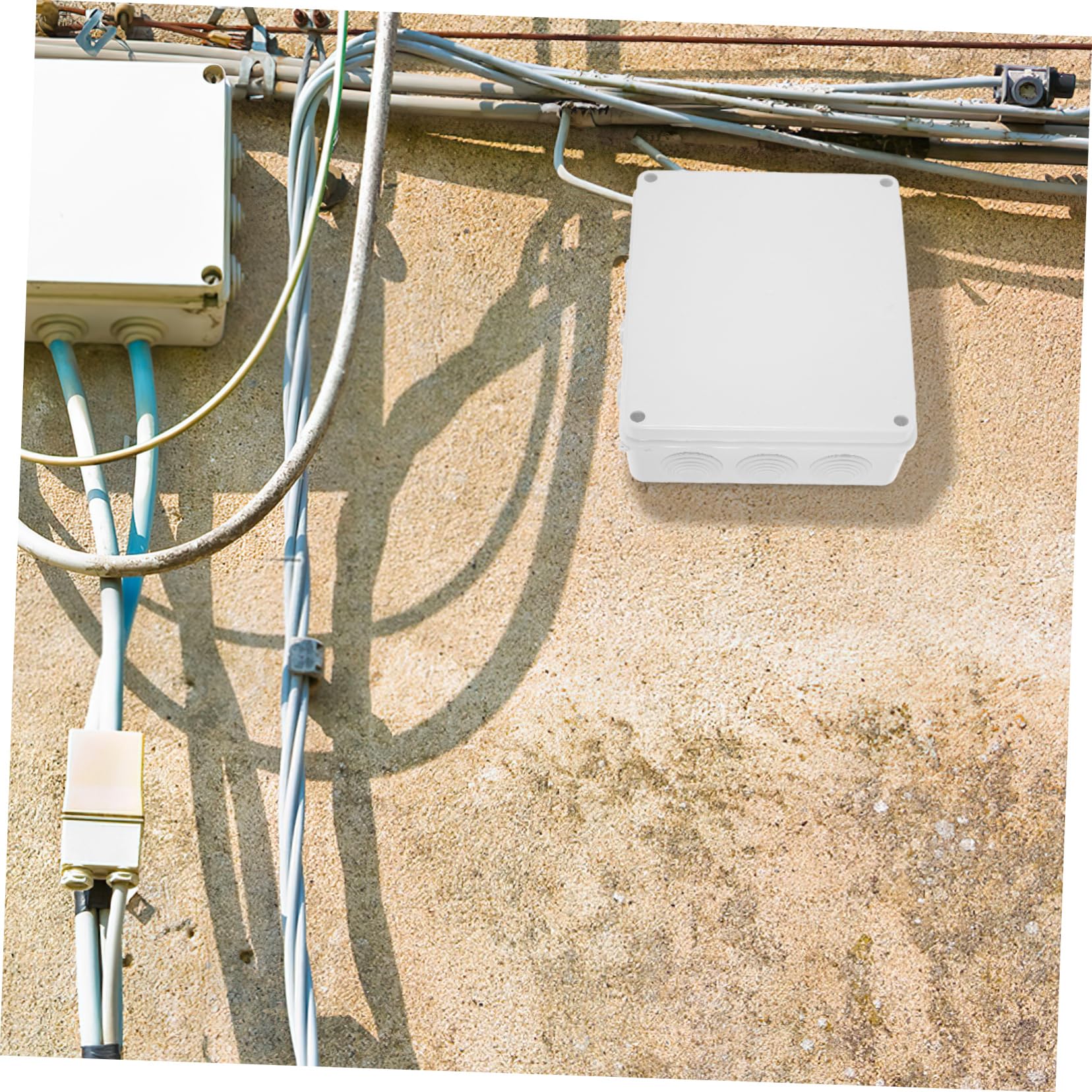 ABOOFAN Anschlussdose Ip65 Weißes Abs Kunststoff Elektrogehäuse 255x200x80mm Außenverteilerkasten Für Elektroprojekte Mit Stopfen Und Loch