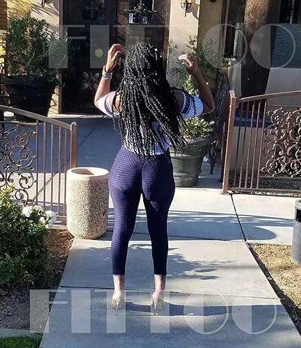 Miniatura 2 de FITTOO - Pantalones de yoga para mujer, de cintura alta, con control de abdomen, fruncidos, para entrenamiento, correr, con levantamiento