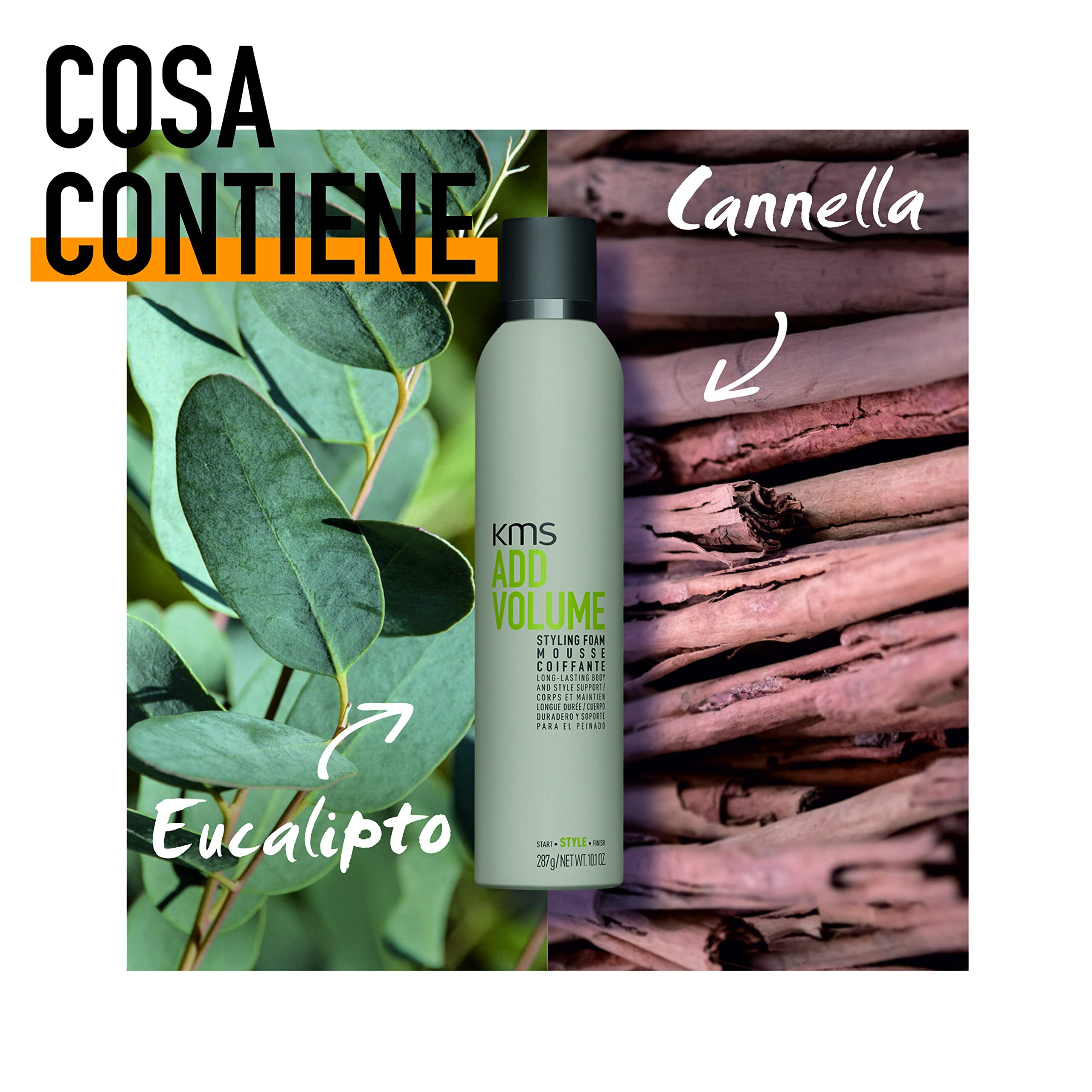 KMS ADDVOLUME, Schiuma modellate per capelli medio-fini, privi di volume, 300ml