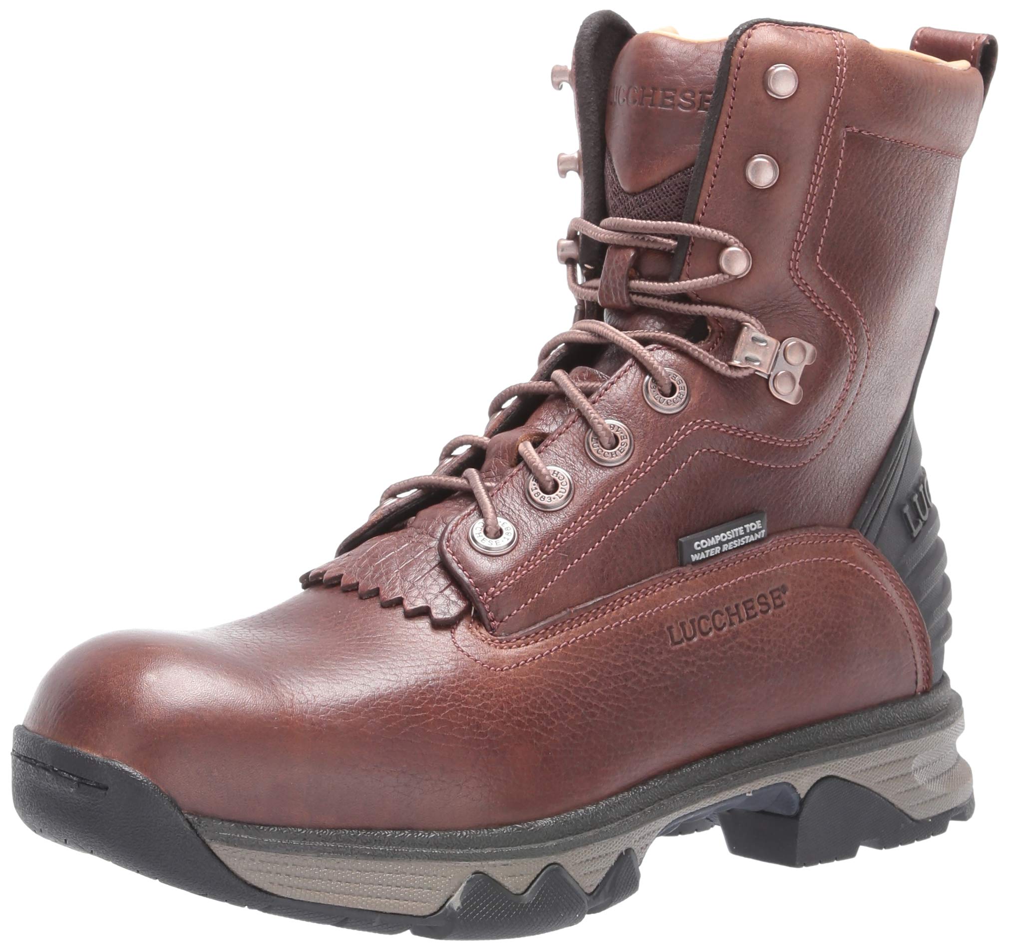 LuccheseBootmaker Men's 8" Lace Up Work Boot: Nano Composite Safety Toe Construction