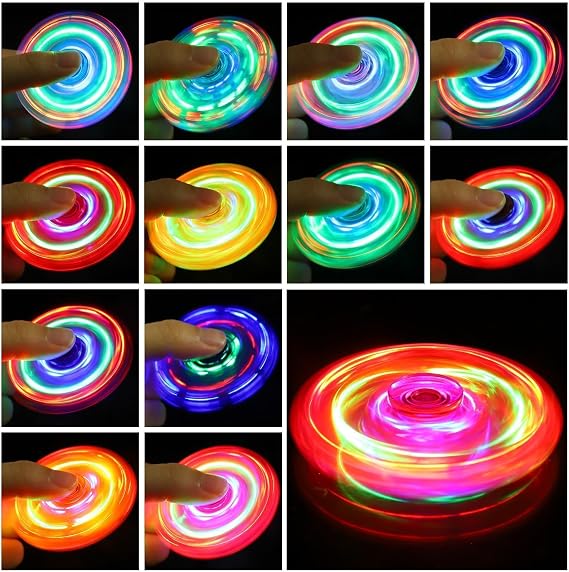 Fidget Spinners 12 Pack, Light Up Mini Fidget Spinner Bulk Party Supplies