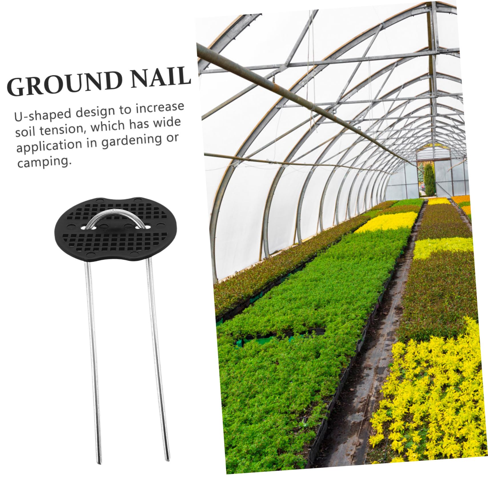 BESTonZON 50 Ensembles Piquets U Galvanisés pour Fixation Sol Lot de Outils de Fixation Solides pour Bâche Paillage et Aménagement Paysager Extérieur