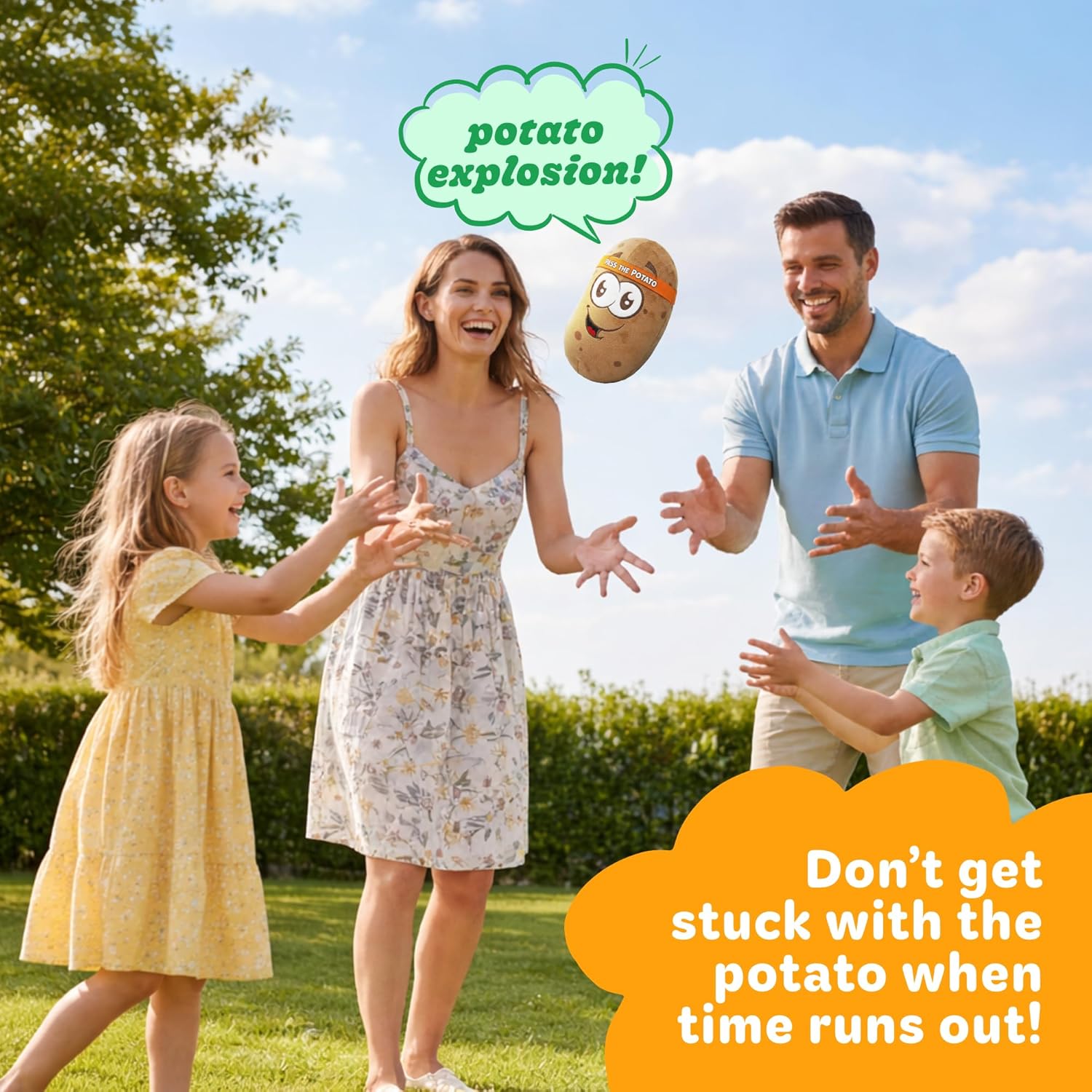 Move2Play, Pass The Potato | Hilariously Wild & Fun Kids Game | Easter Gift for Kids | Easter Basket Stuffer | Indoor/Outdoor Toy for Toddlers & Kids Ages 3-8+ | Summer & Camping Fun