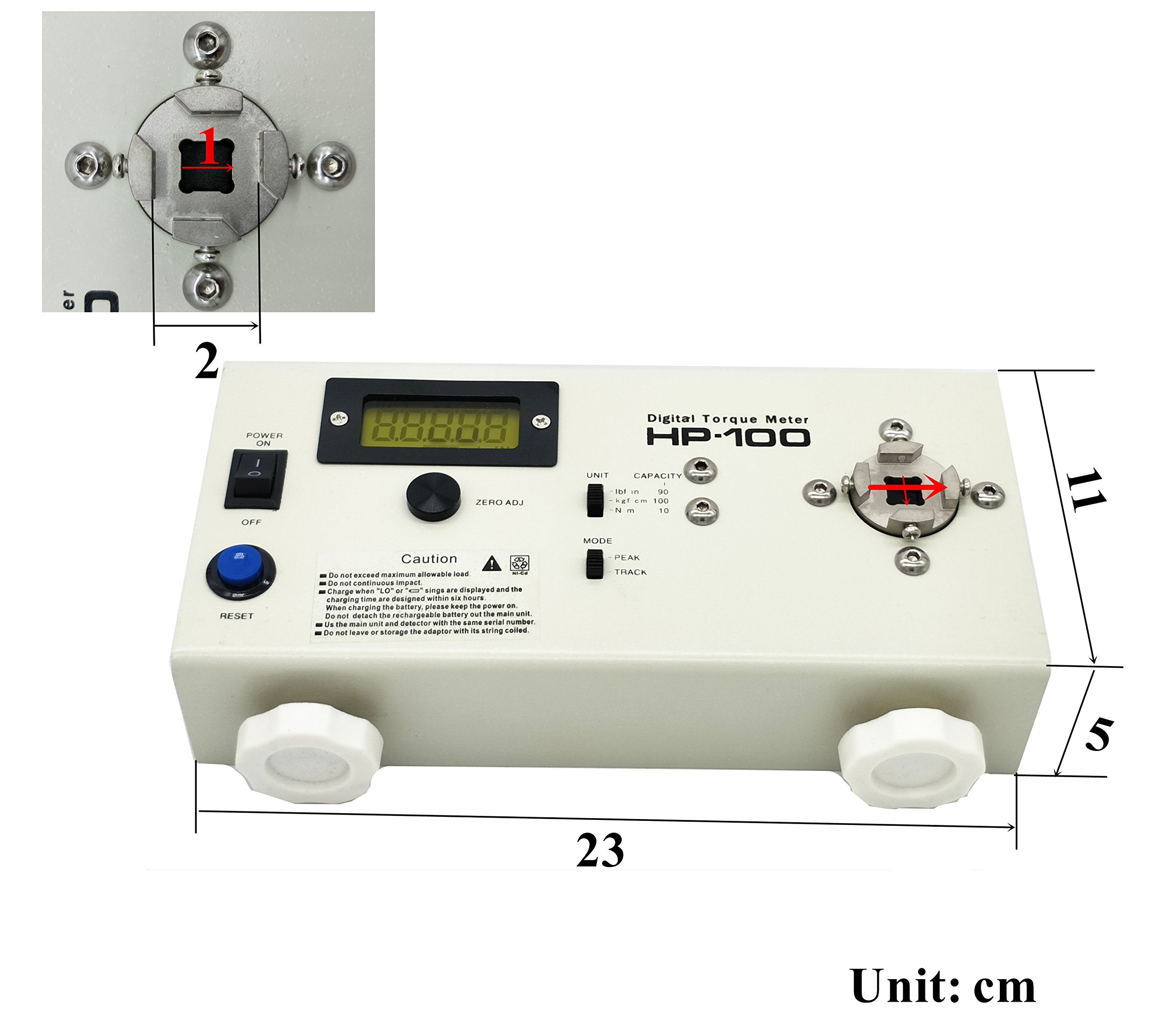 Huanyu HP100 Digital Torque Meter Torsion Meter Screw Driver Wrench