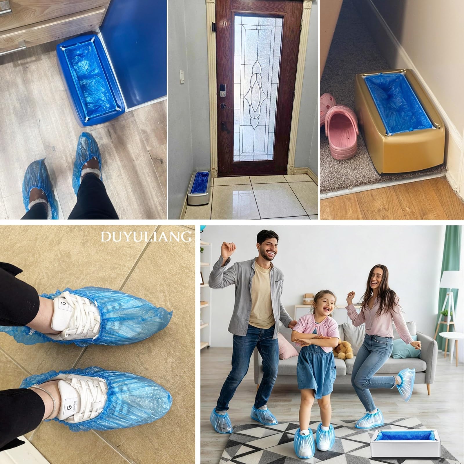 Dispensador Automático Portátil De Cubrezapatos Con 200 Cubrezapatos Desechables, Mantenga Limpios Los Pisos Y Alfombras, Adaptación Universals, Para Casa Oficina Fábrica Labor(Gold)