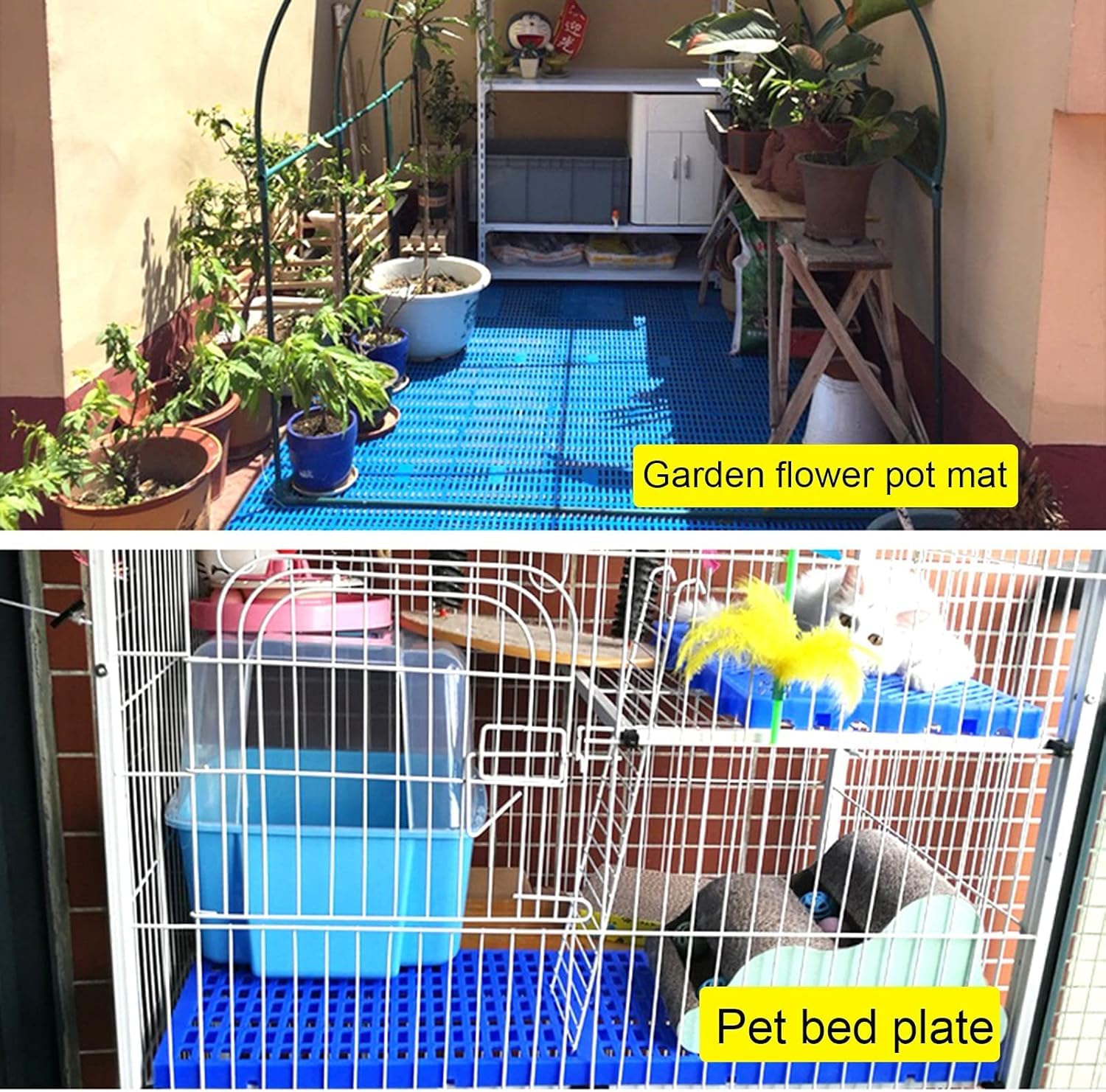 MekUk Pallet di plastica Pallet in plastica for Lo stoccaggio in Cantina, Pallet Leggeri e Resistenti all'umidità for Garage, Magazzini, Giardini per Kennel, Giardino, Seminterrato, Patio