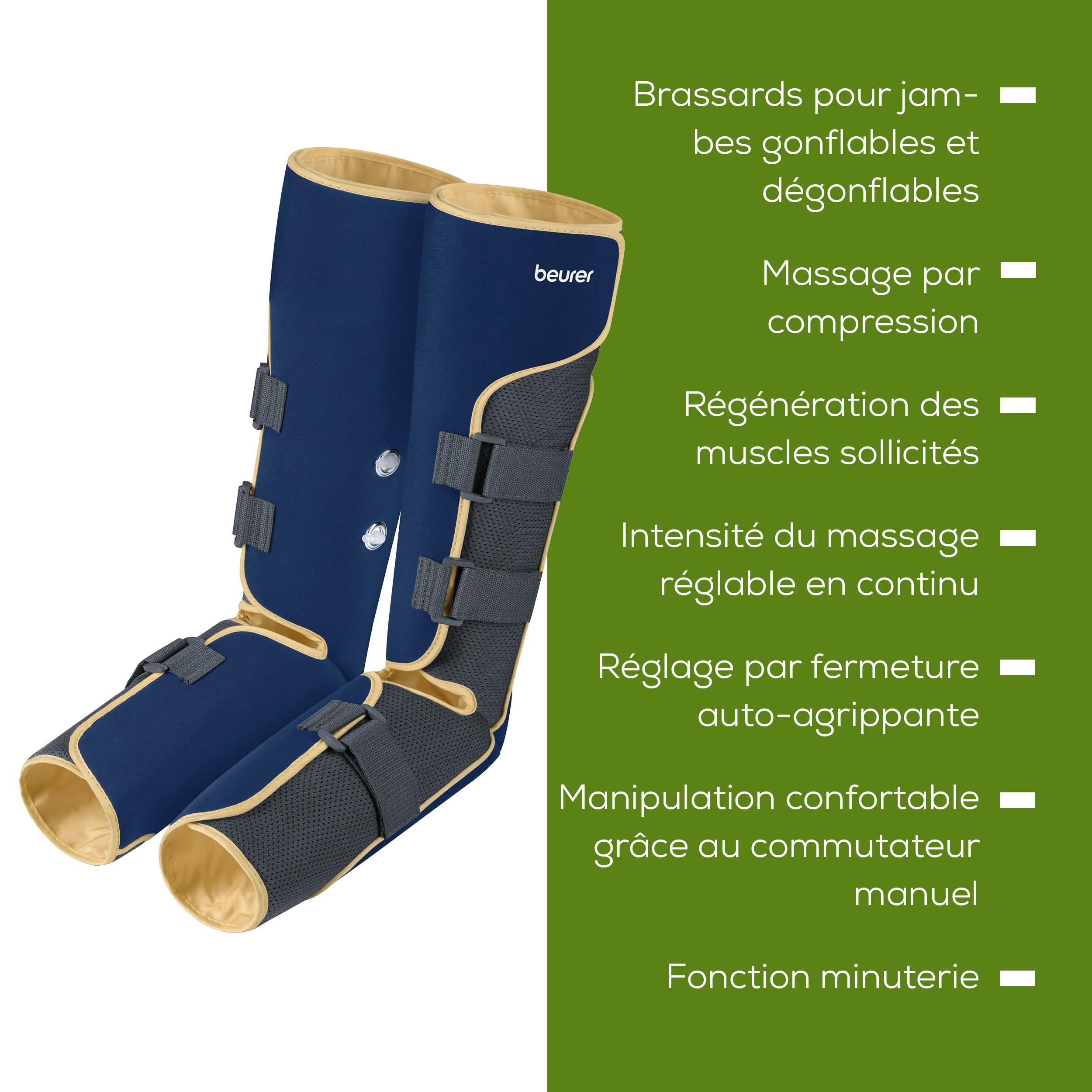 Beurer FM 150 Appareil de massage des jambes, massage à pression d'air à domicile, appareil de massage veineux électrique - pour les tensions et les jambes lourdes