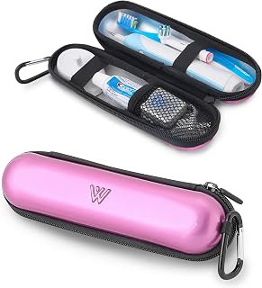 Wilken Electric Toothbrush Case | Universal Travel Case | Odor Free Thermoplastic Shell | Compatible with Oral B, Sonicare, and More Electric Toothbrush Brands (Pink)
