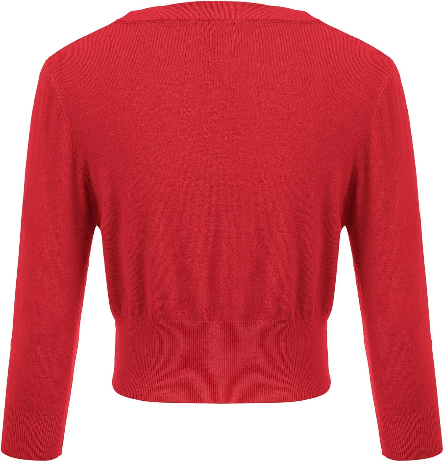 Belle Poque Women's 3/4 Sleeve Cropped Cardigan Shrugs Button Down Sweater - Image 7