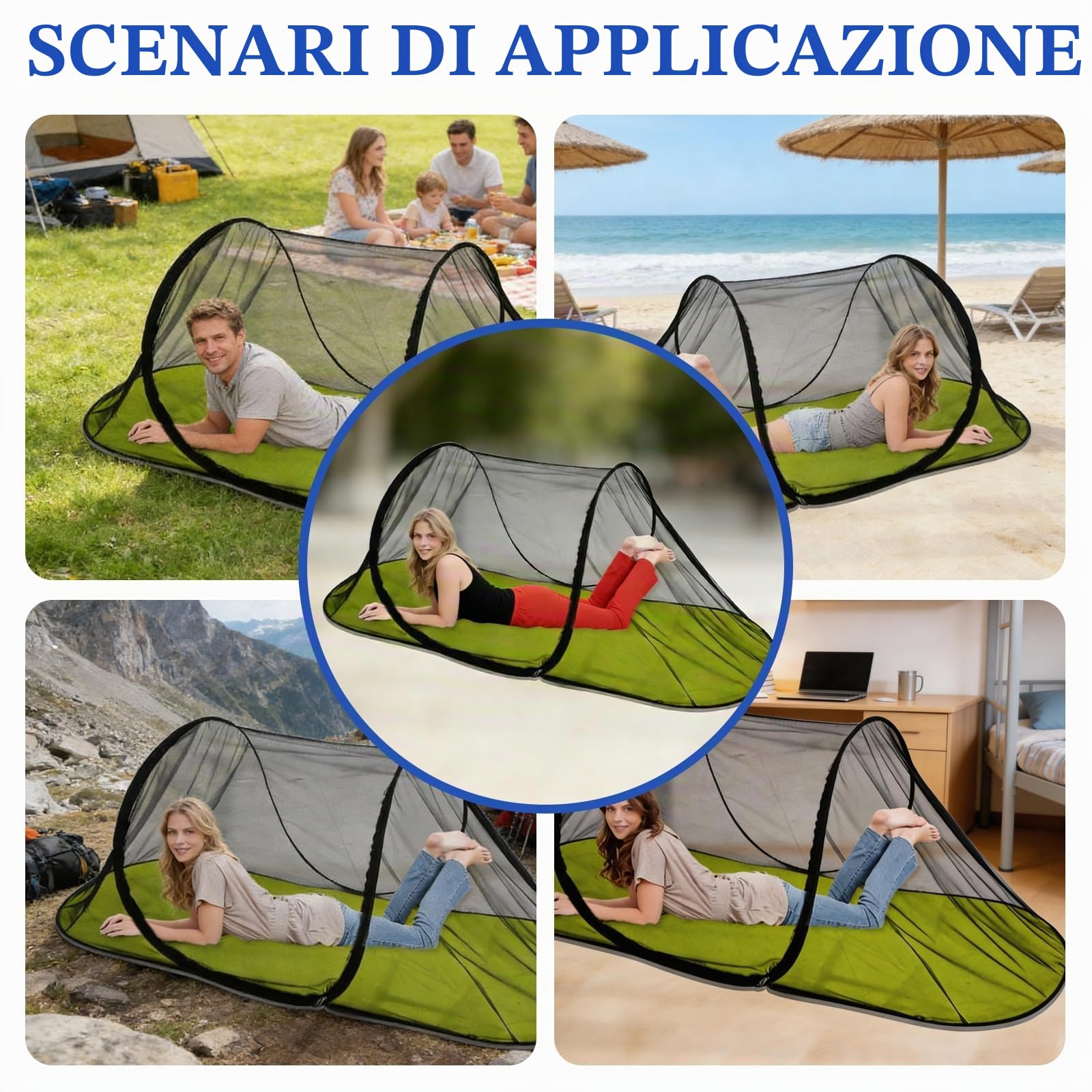 Zanzariera da viaggio pop up, zanzariera pop up, zanzariera pop-up, zanzariera pieghevole per la testa, per biancheria da letto, campeggio, viaggi
