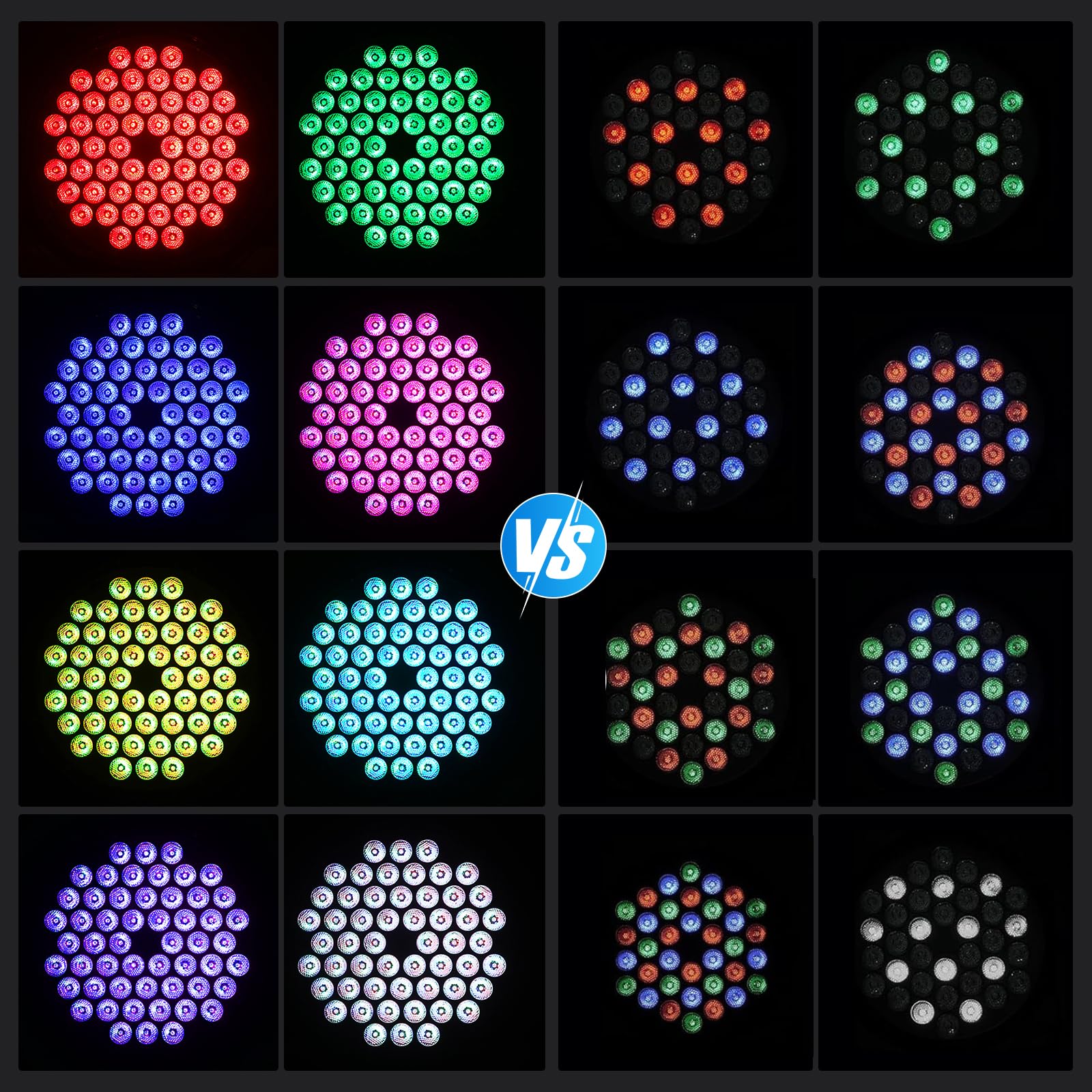BETOPPER Ultra-Schlanke LED Par Leuchte für DJs, 54 x 1W RGB Par Scheinwerfer mit DMX512, Fernbedienung und Geräuschgesteuerter Bühnenbeleuchtung für Hochzeiten, Partys, Kirchen und Uplighting, 4P