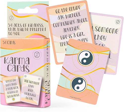 Juego de cartas Karma  54 cartas divertidas para actos de bondad  Baraja de tarot de buen karma  54 actos de bondad que volverán a ti