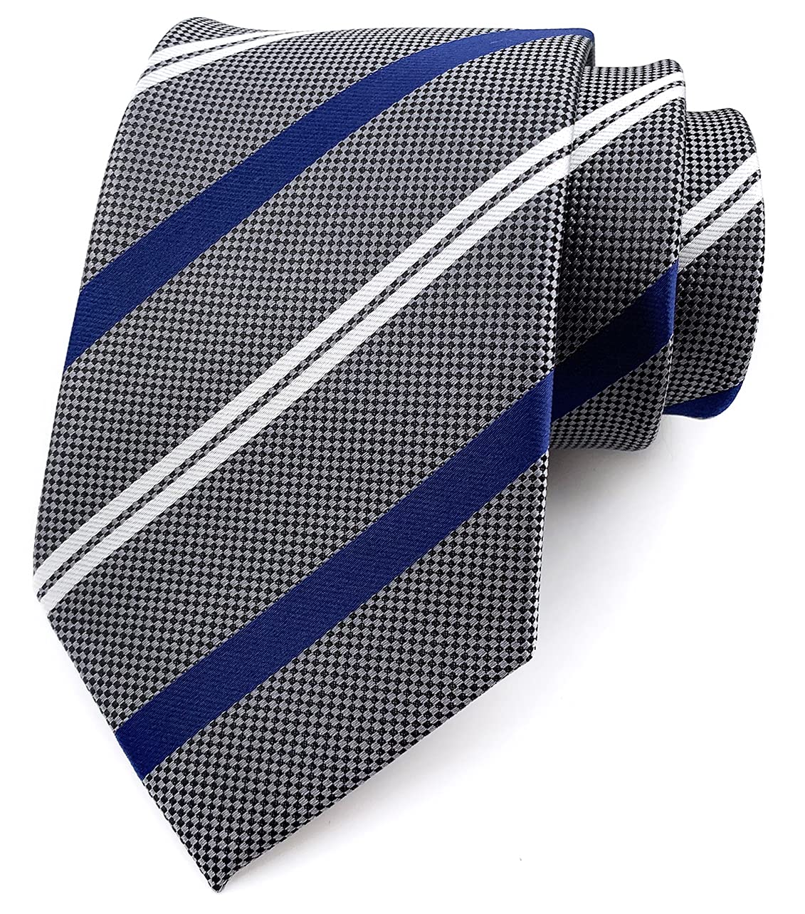 SecdtieMen's Wide Stripe Ties Jacquard Pattern Business Formal Designer Neckties