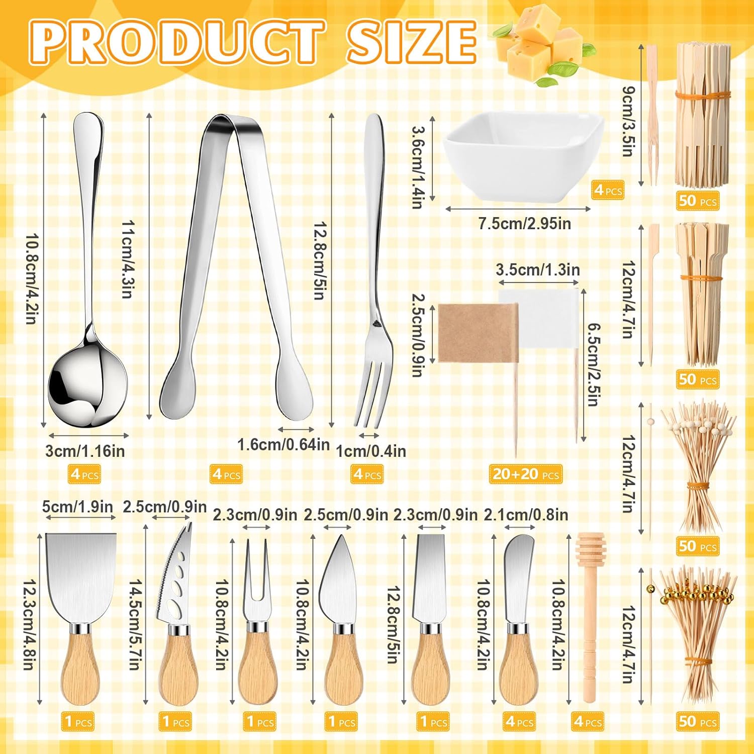 270 Pcs Charcuterie Board Accessories Charcuterie Utensils Cheese Spreader Knife Set Butcher Paper Roll Serving Tong Fork Spoon Dipping Bowl Cocktail Pick for Party Christmas Wedding (Silver)