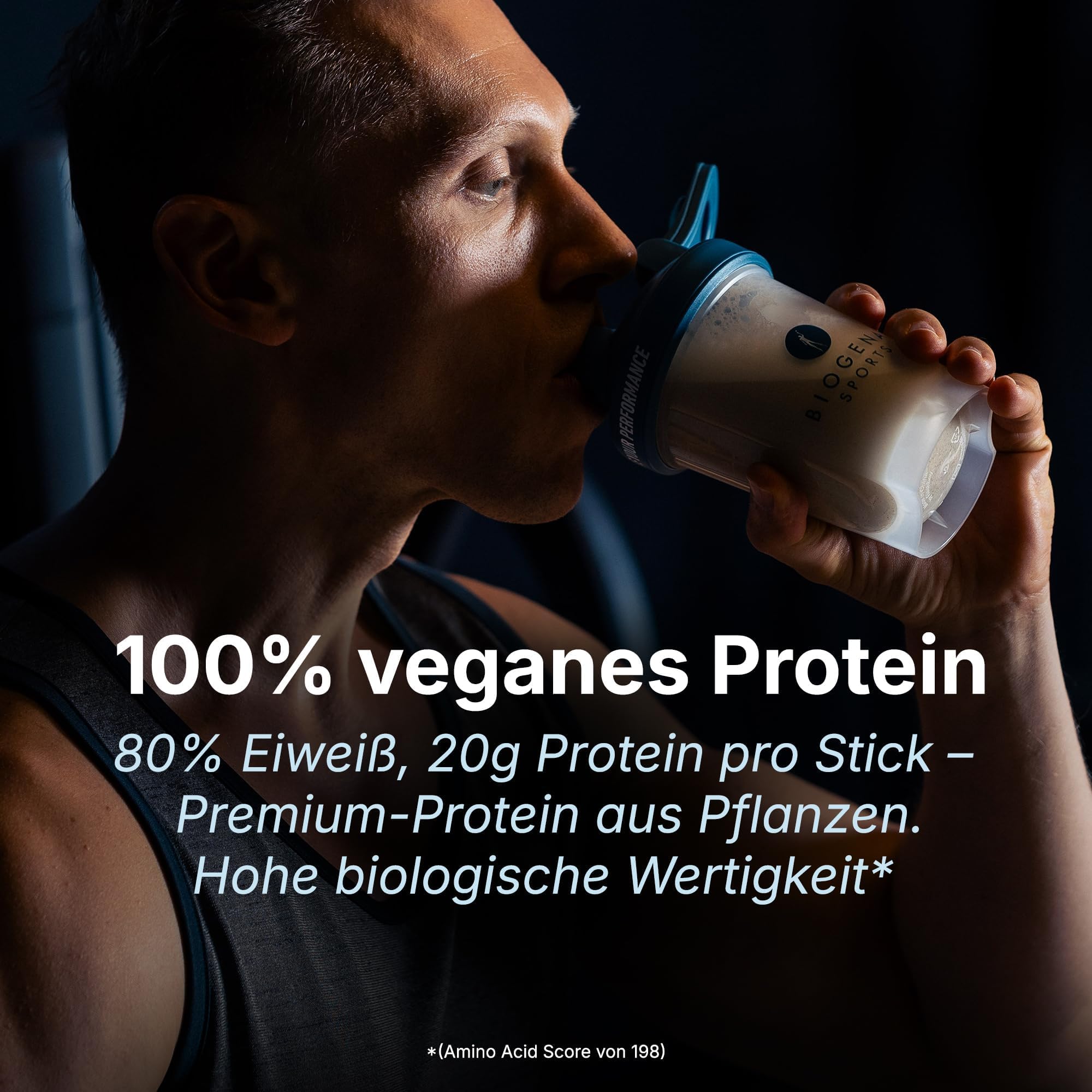BIOGENA SPORTS Vegan Protein Sticks - 20g Eiweiß pro Stick- Vanille-Geschmack - Ohne Soja ohne Zuckerzusatz - Veganes Proteinpulver für unterwegs - Made in Austria - 525g