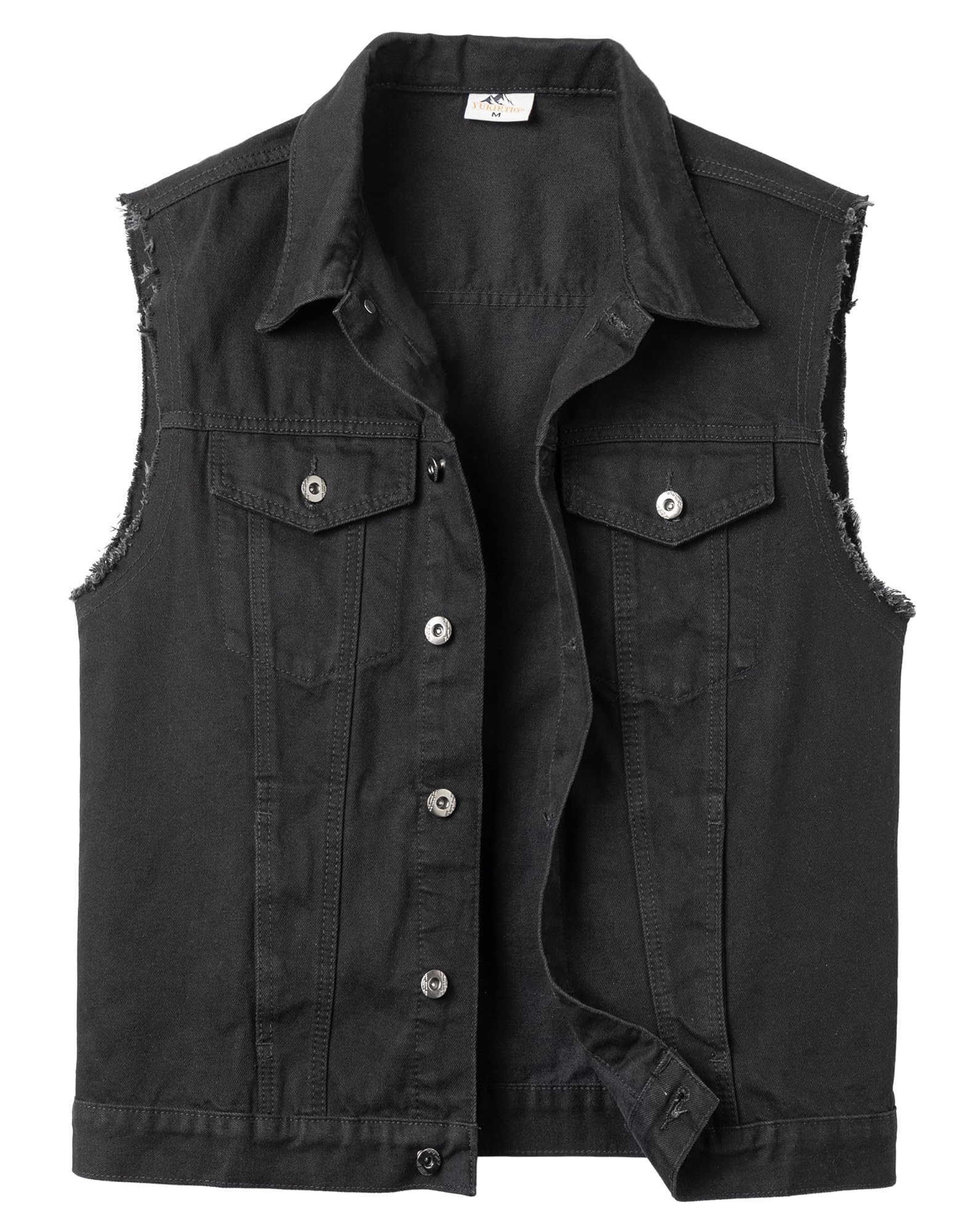 Homme Gilet en Jean Sans Manche Biker Veste en Jean Multipoches Déchiré Gilet Moto d'été