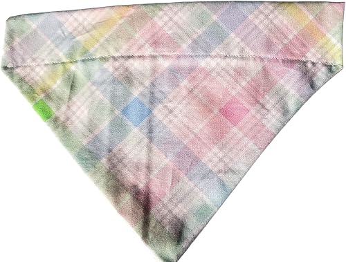 Easter Plaid Over the Collar Dog Bandana That Slips onto Their Existing Collar S