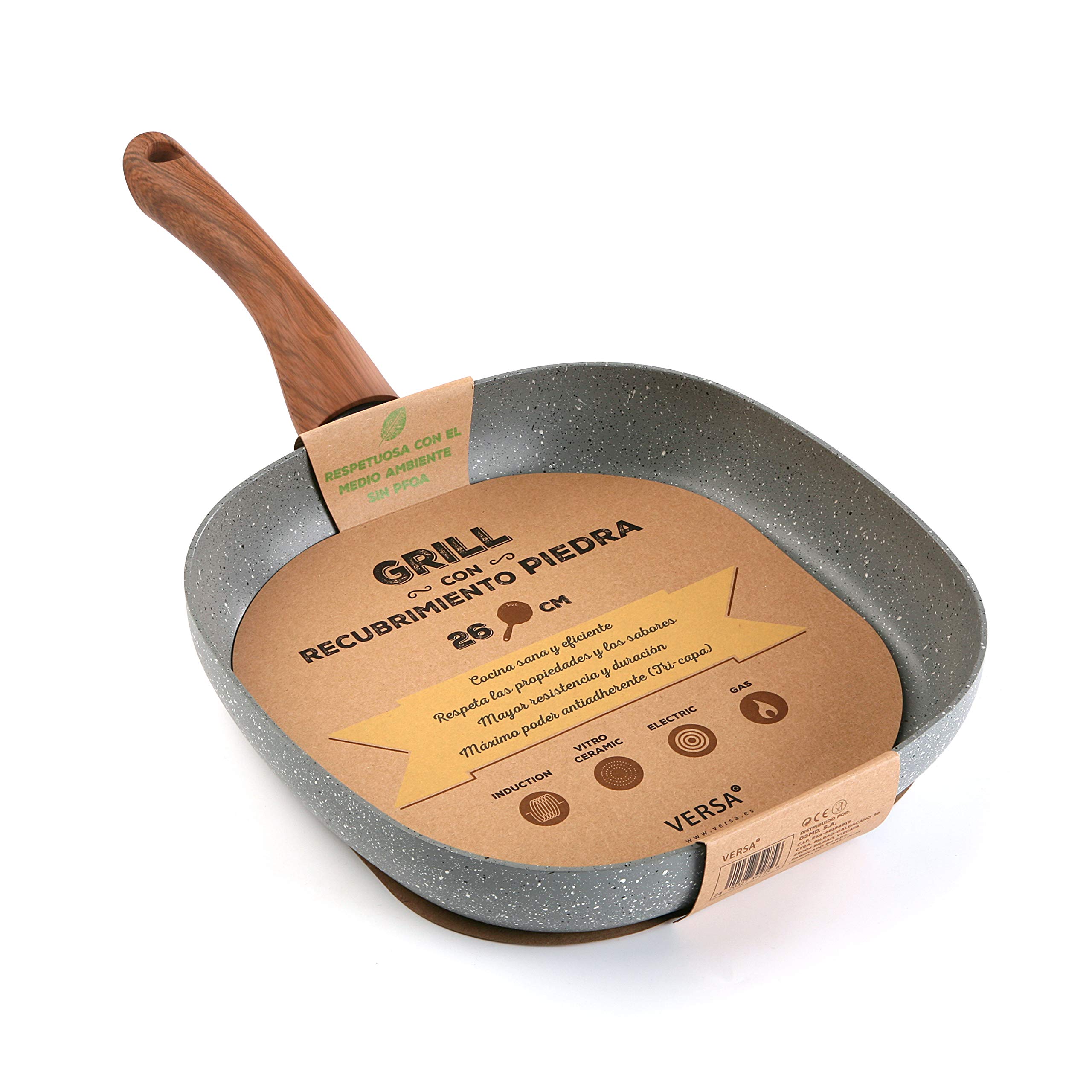 VERSA Grill Alluminio 26 cm Padella Campeggio e Trekking Unisex Adulto, Multicolore, Unica