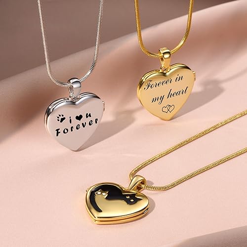 Miniatura 5 de Fanery sue Collar con medallón personalizado para mascotas para mujeres y hombres, collar personalizado con medallón de corazón con estampado de