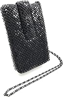 Vista 3 de Correa de hombro cruzada para teléfono celular pequeña de malla metálica para mujer