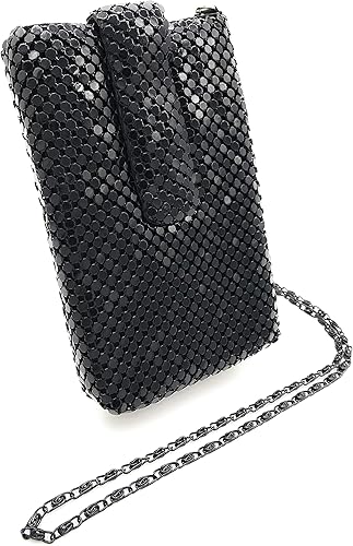 Miniatura 3 de Correa de hombro cruzada para teléfono celular pequeña de malla metálica para mujer