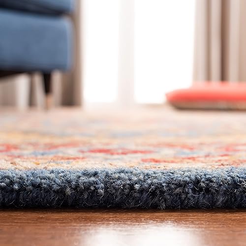 Miniatura 4 de SAFAVIEH Antiquity Collection - Alfombra de área de 6 x 9 pies, rojo y azul, hecho a mano, lana oriental tradicional, ideal para zonas de alto