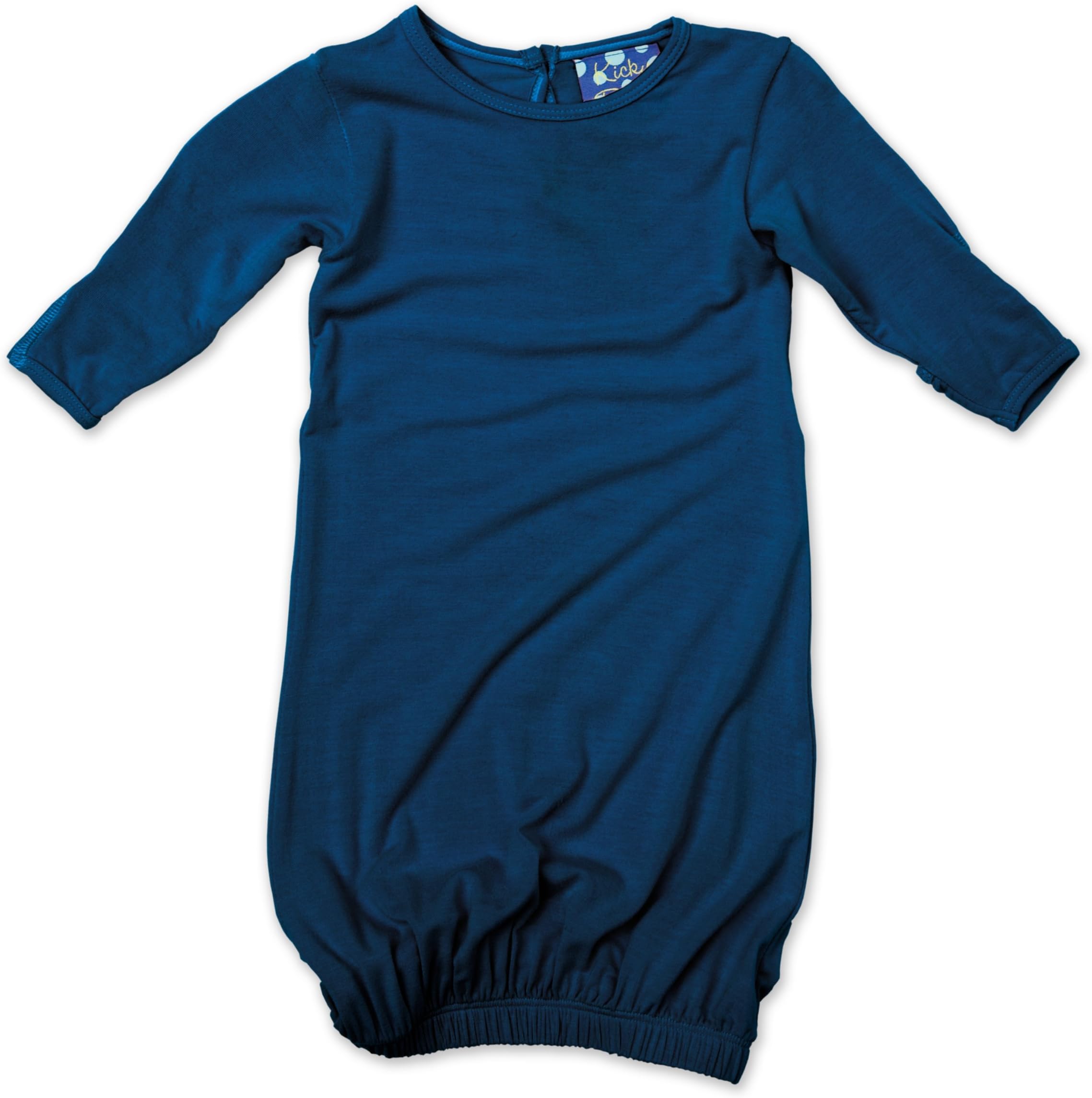KicKee Pants Organic Newborn Bamboo Layette Gown, Twilight, Blue