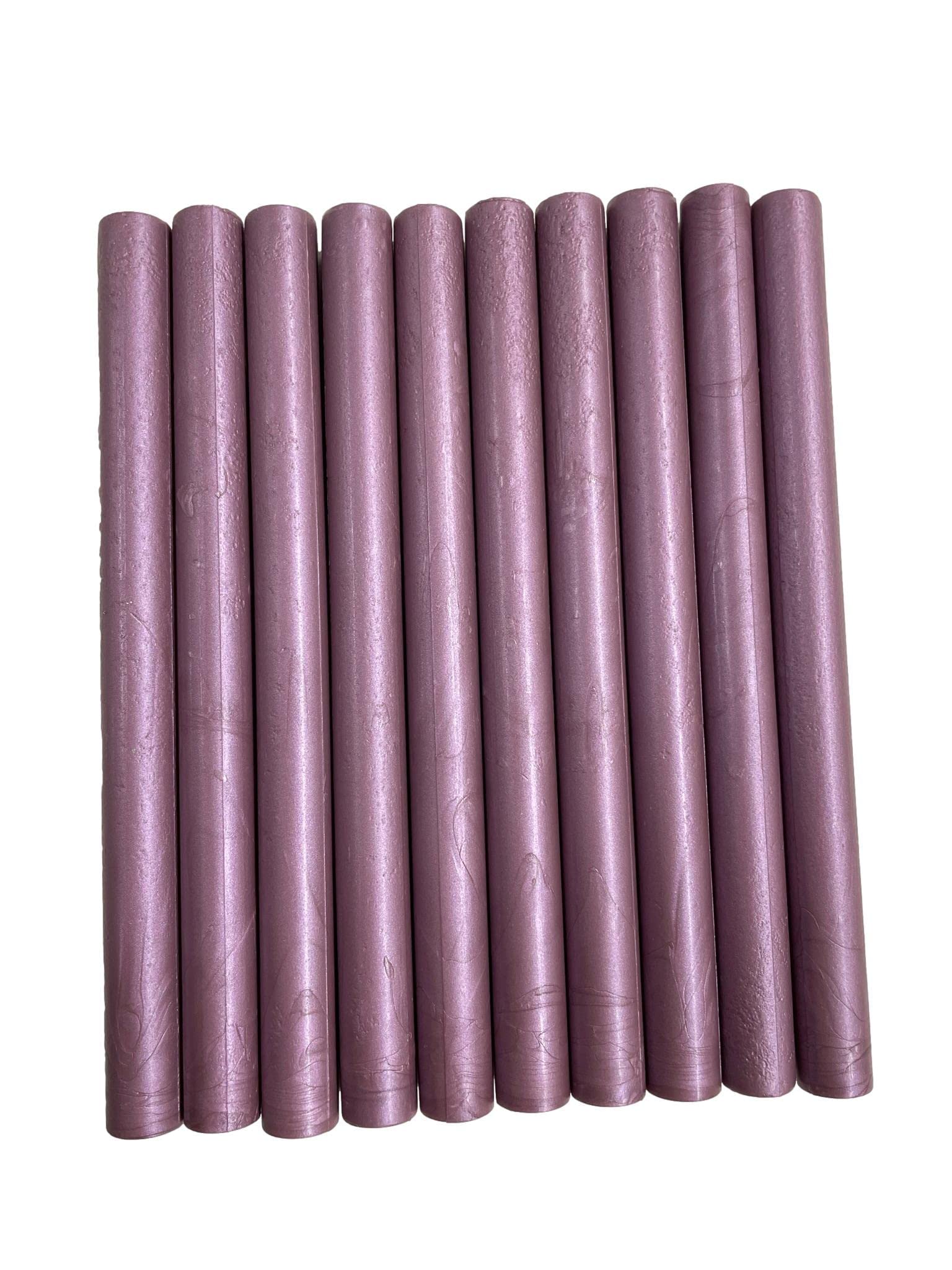 Syntego 10pcs Mauve Purple Shimmer Glue Gun Sealing Wax Sticks for Wax Seal Stamping