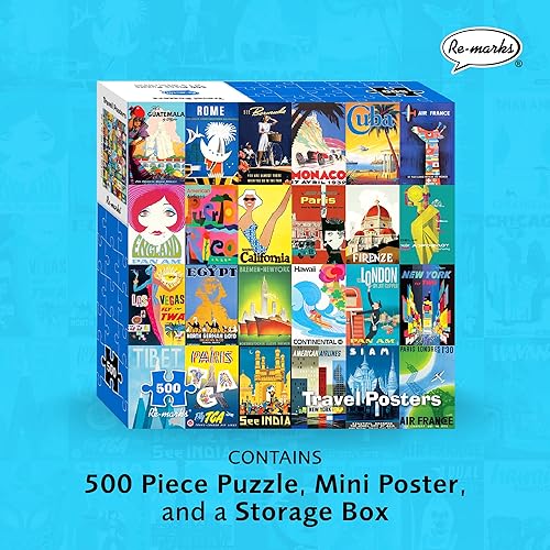 Vista 2 de Re-marks Pósteres de viaje, rompecabezas de póster, rompecabezas de 500 piezas para todas las edades