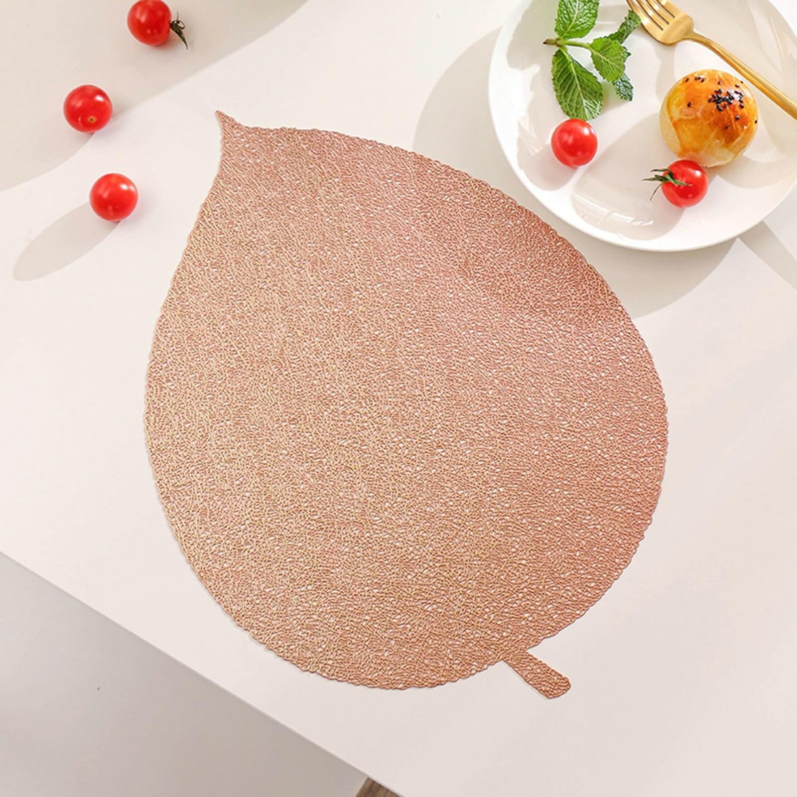 Sets de table en feuille or rose anti-rayures pour protéger et embellir la table de cuisine