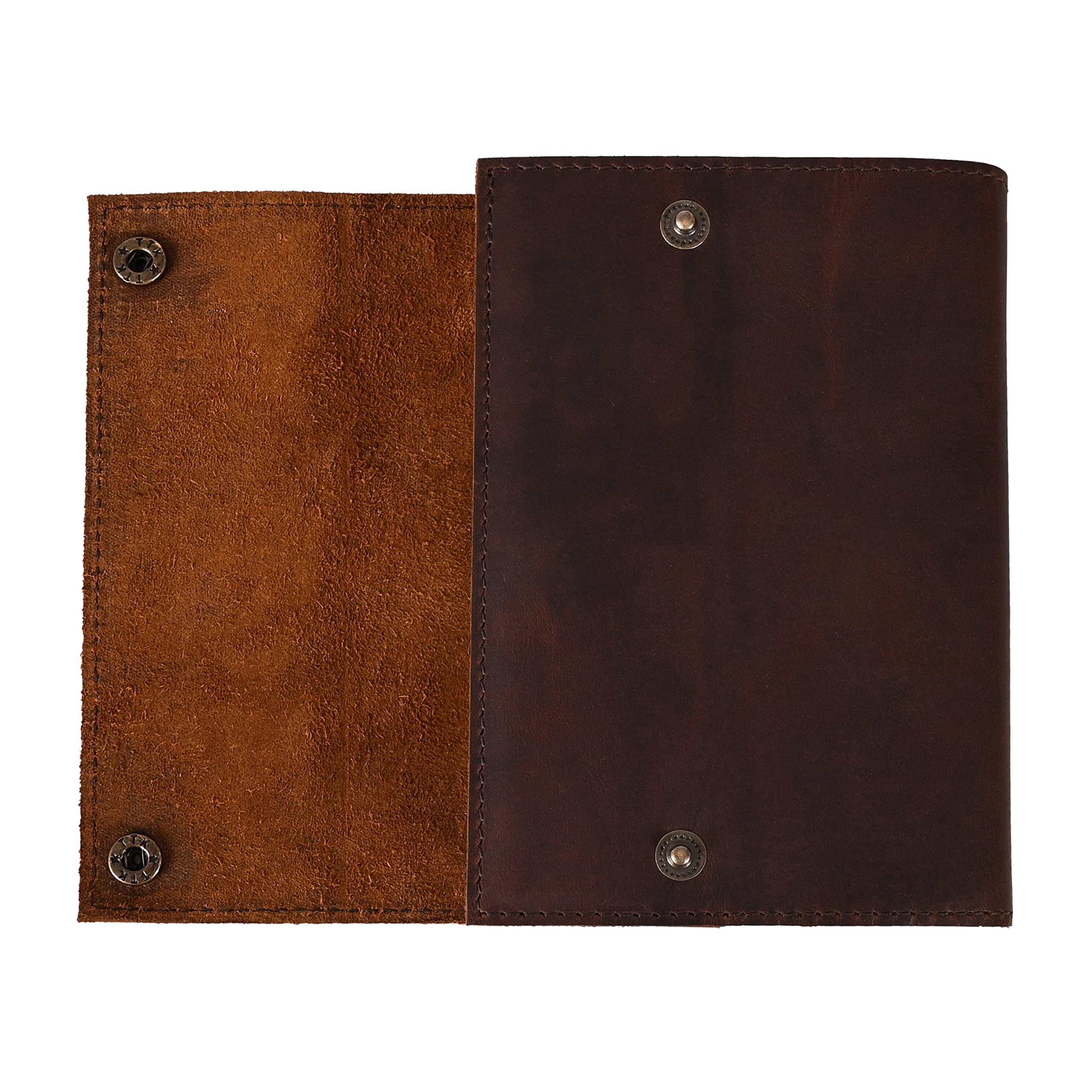 Leather Drawing Journal Daily Travel Diary, Antique Handmade Vintage Bound Rustic Writing Notebook, Genuine Buffalo Leather Unlined Cream Paper, Art Sketchbook, 5x7 Inches -Brown