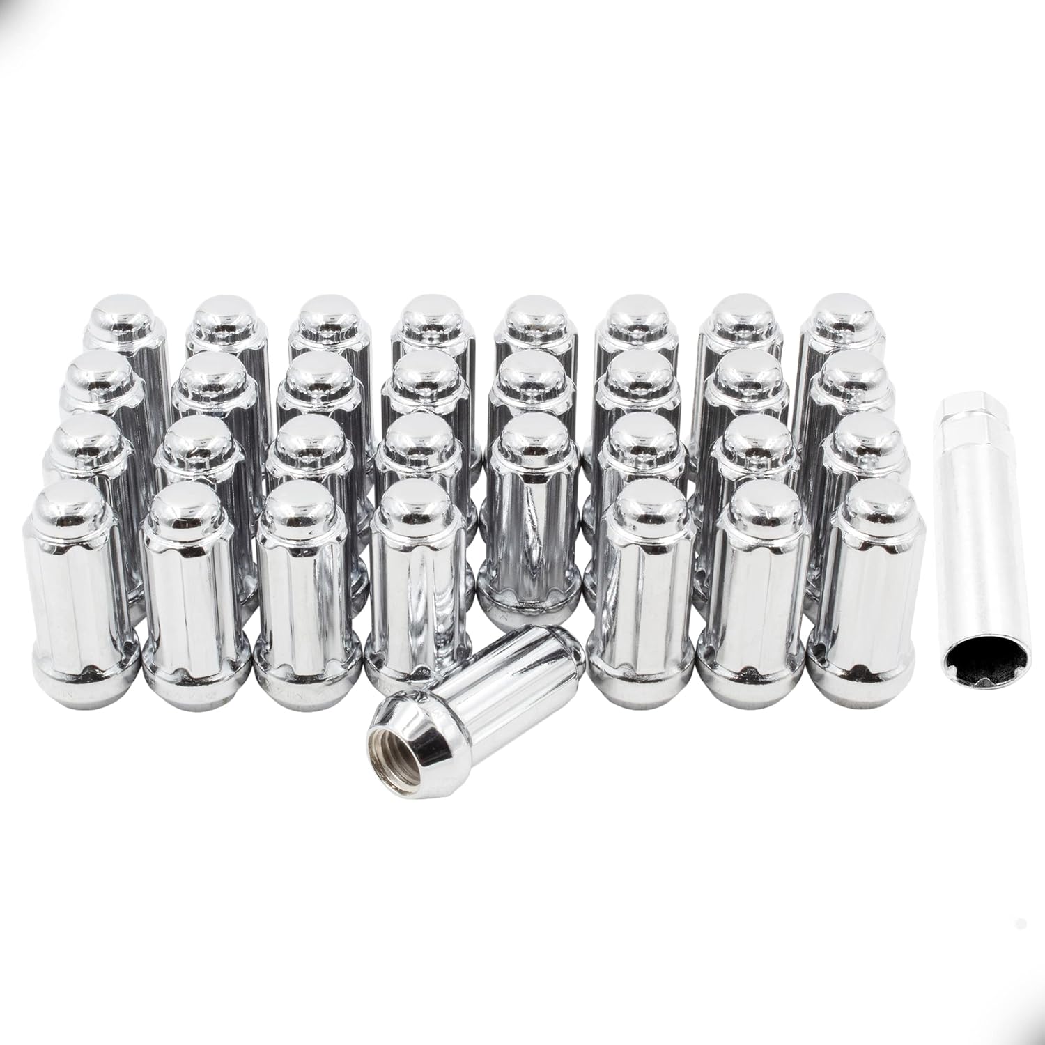 Wheel Accessories Parts 32 Pcs M14 x 2 14 x 2 Thread Bulge Acorn 1.90" Long Lug Nuts Black 3/4" 19mm Hex Fits 2000-02 Ford Excursion 1999-2003 F250 F350 Super Duty