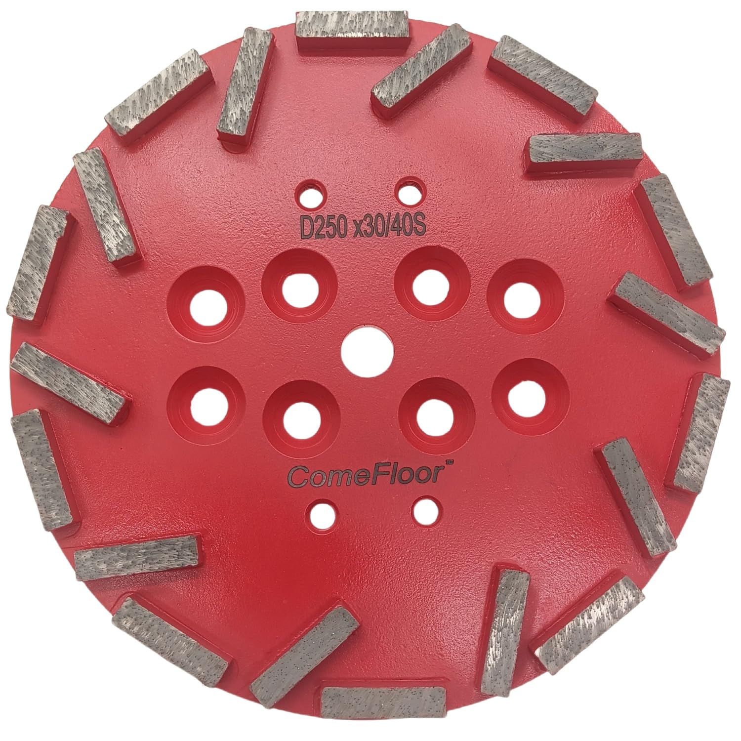 10 Inch Diamond Grinding Plate for Concrete Floor, 20 Segments Disc Compatible for Edco Husqvarna Blastrac MK Grinders, 30/40 Grit Soft Bond