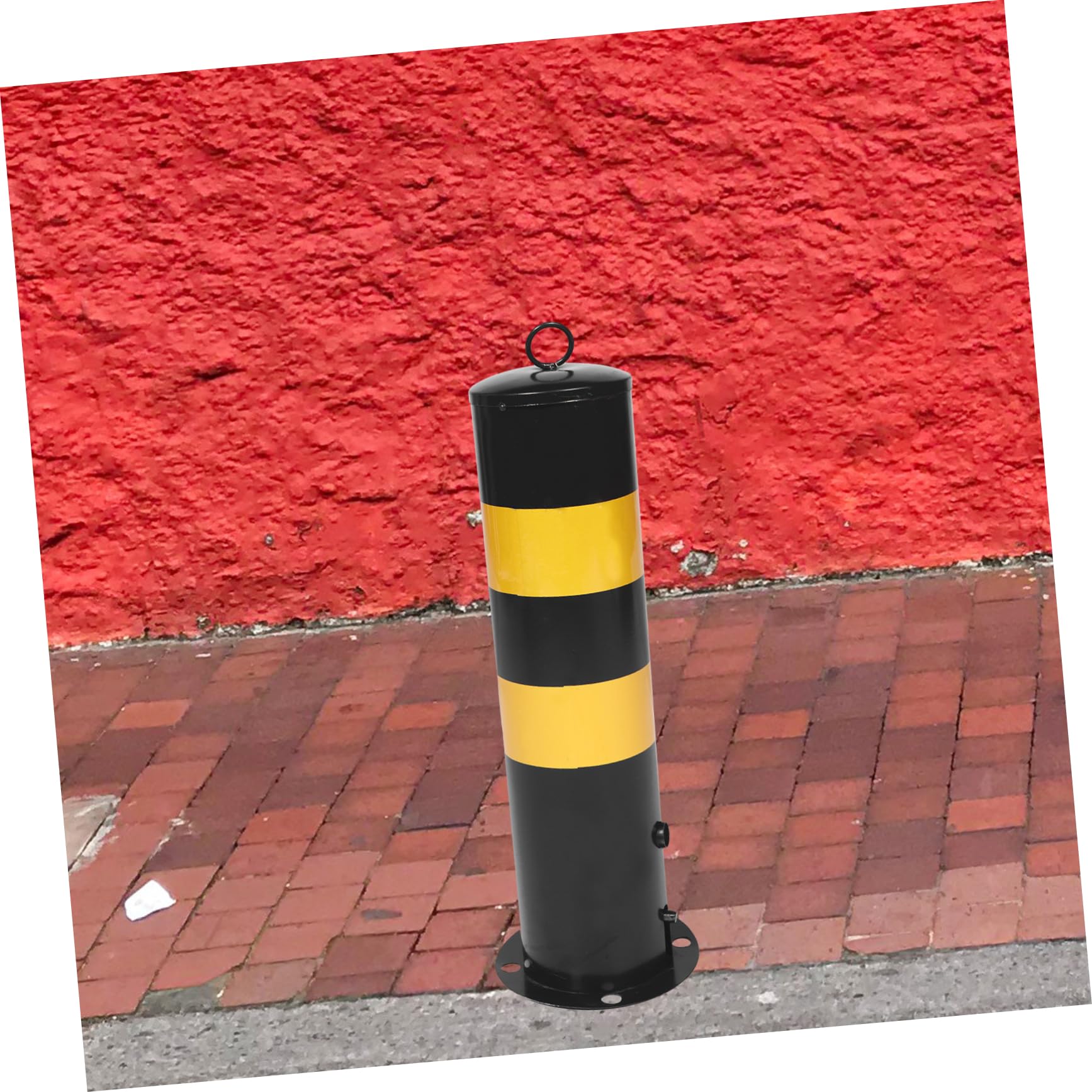 MAGICLULU Poste De Seguridad De Acero Resistente Para Estacionamiento Barrera Protectora De Colores Negro y Amarillo Para Delimitar Entradas y Salidas Áreas Comerciales Industriales Con Supe
