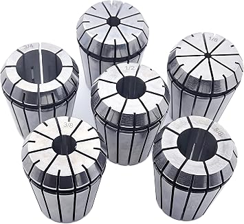 ER32 Collet Set 6pcs,Spring Collet Set for CNC Engraving Machine and Milling Lathe Tool 1/4",1/2",3/4",1/8",3/8",5/8"