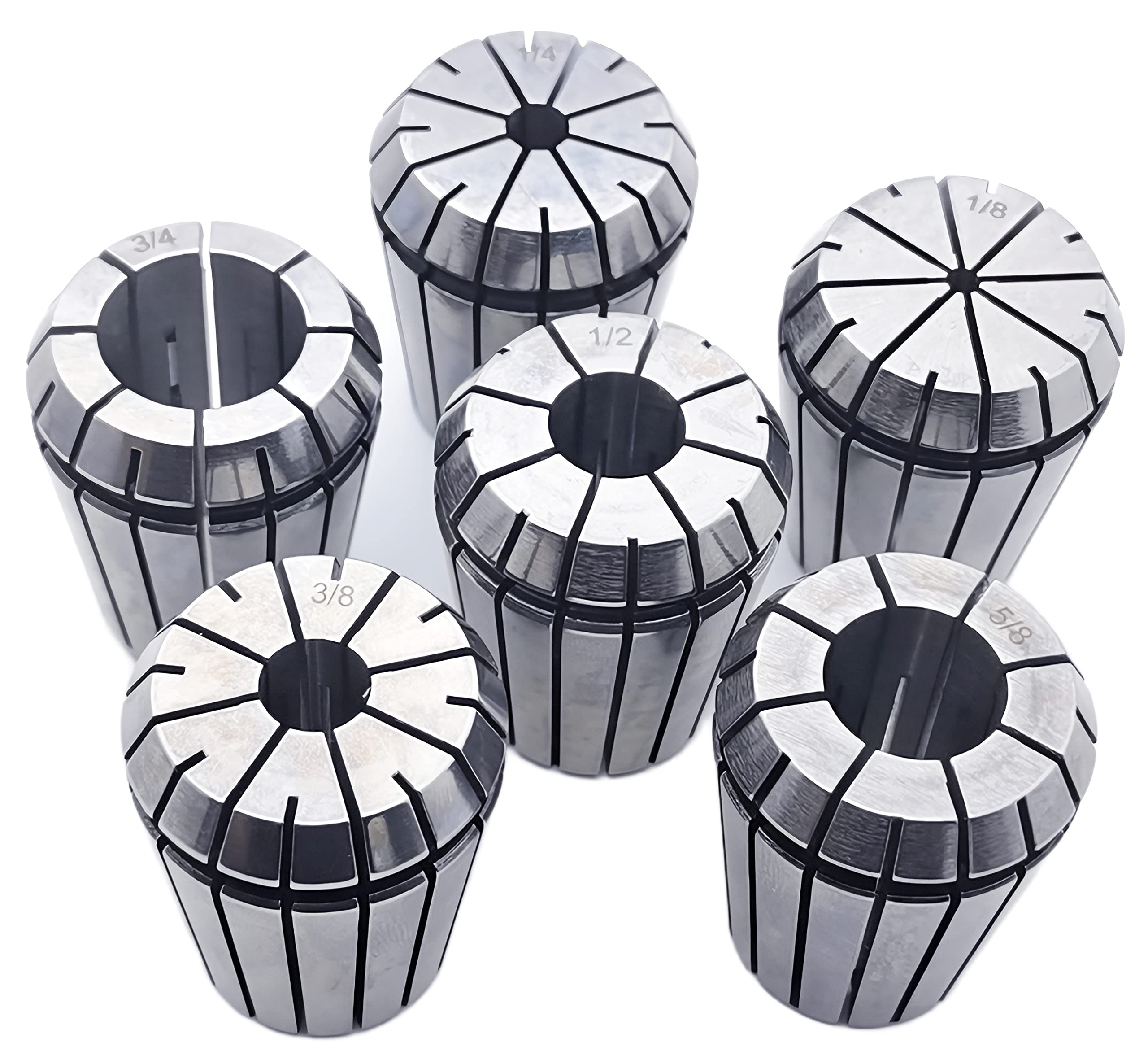 6-Piece ER32 Spring Collet Set - Precision Collets For CNC Lathe & Milling, Sizes 1/8" To 3/4" - View #3
