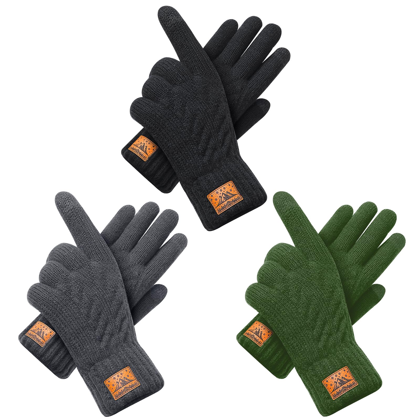 CHENMEI Winter Gloves for Men Women-Warm TouchScreen Cold Weather Gloves,Wool Knit Thermal Adults Gloves for Driving Texting